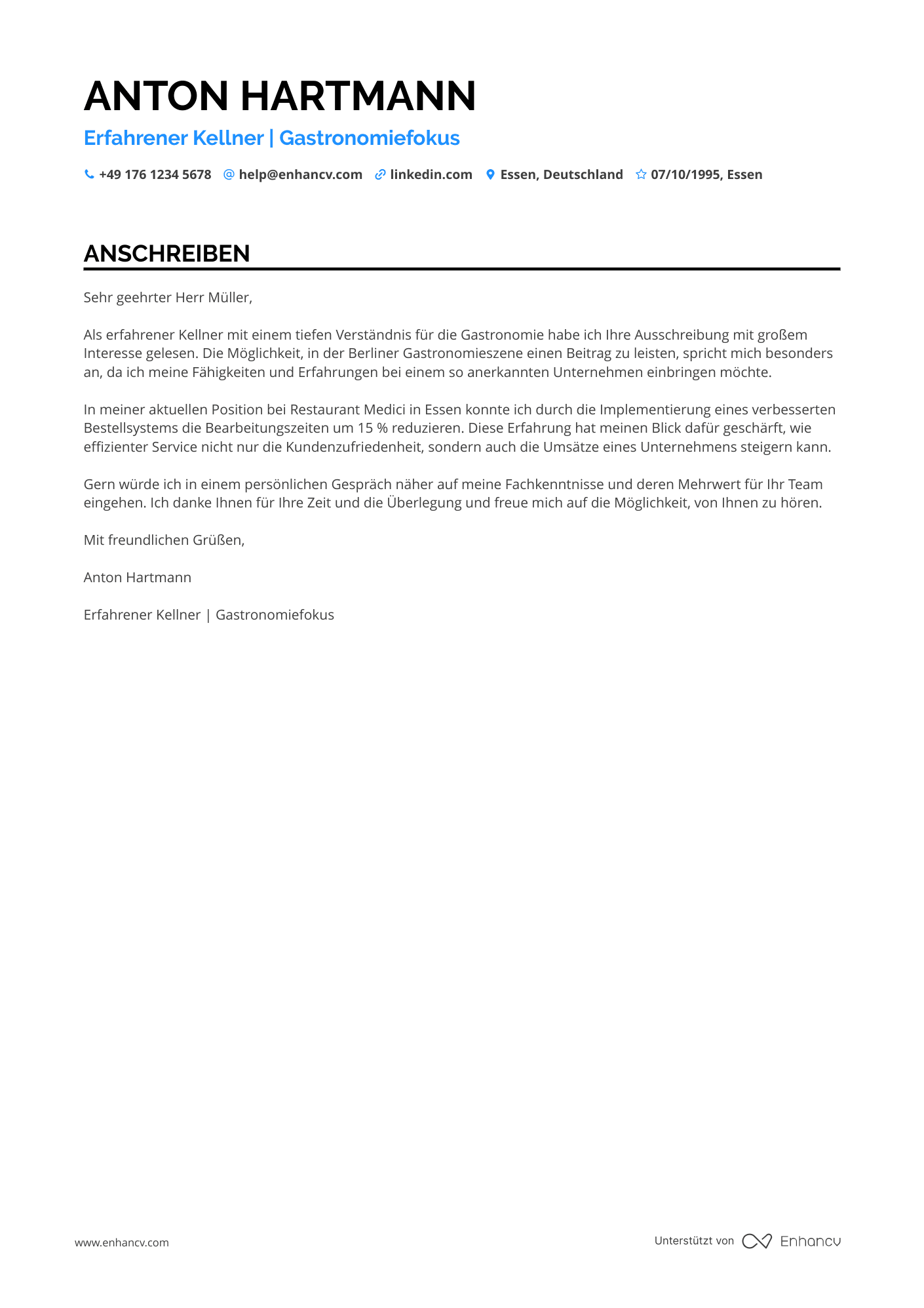 Cover Letter Example