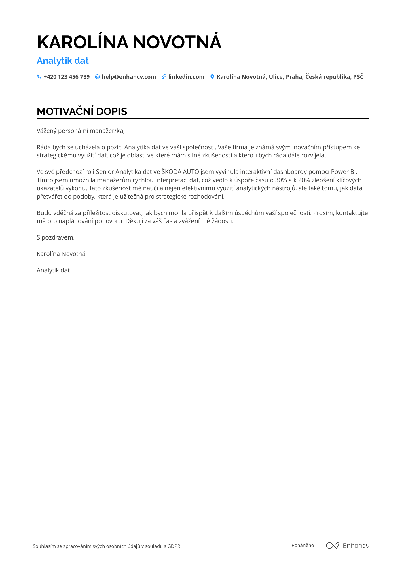 Cover Letter Example