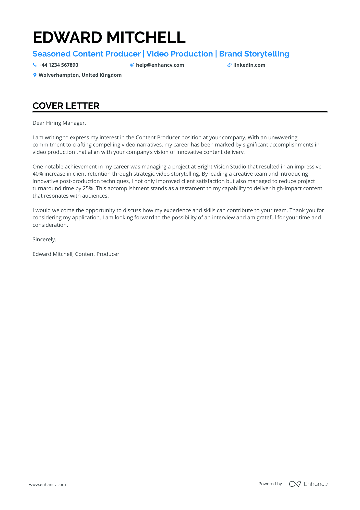 Cover Letter Example