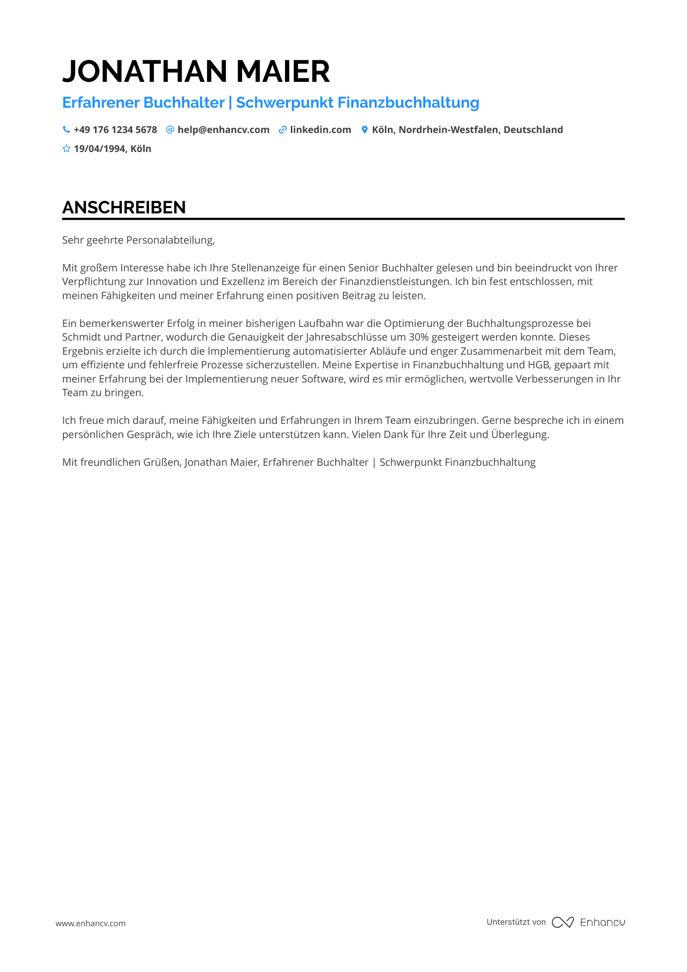 Cover Letter Example