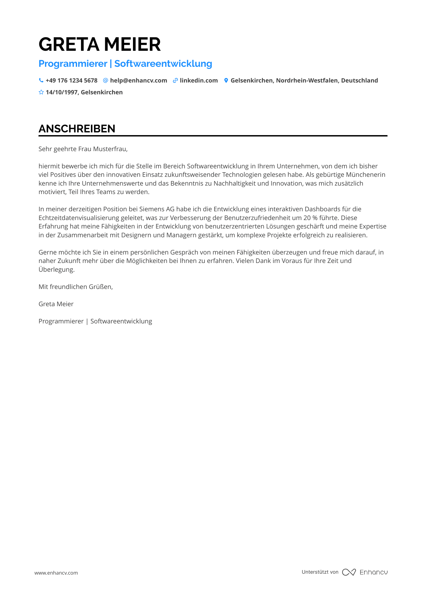 Cover Letter Example