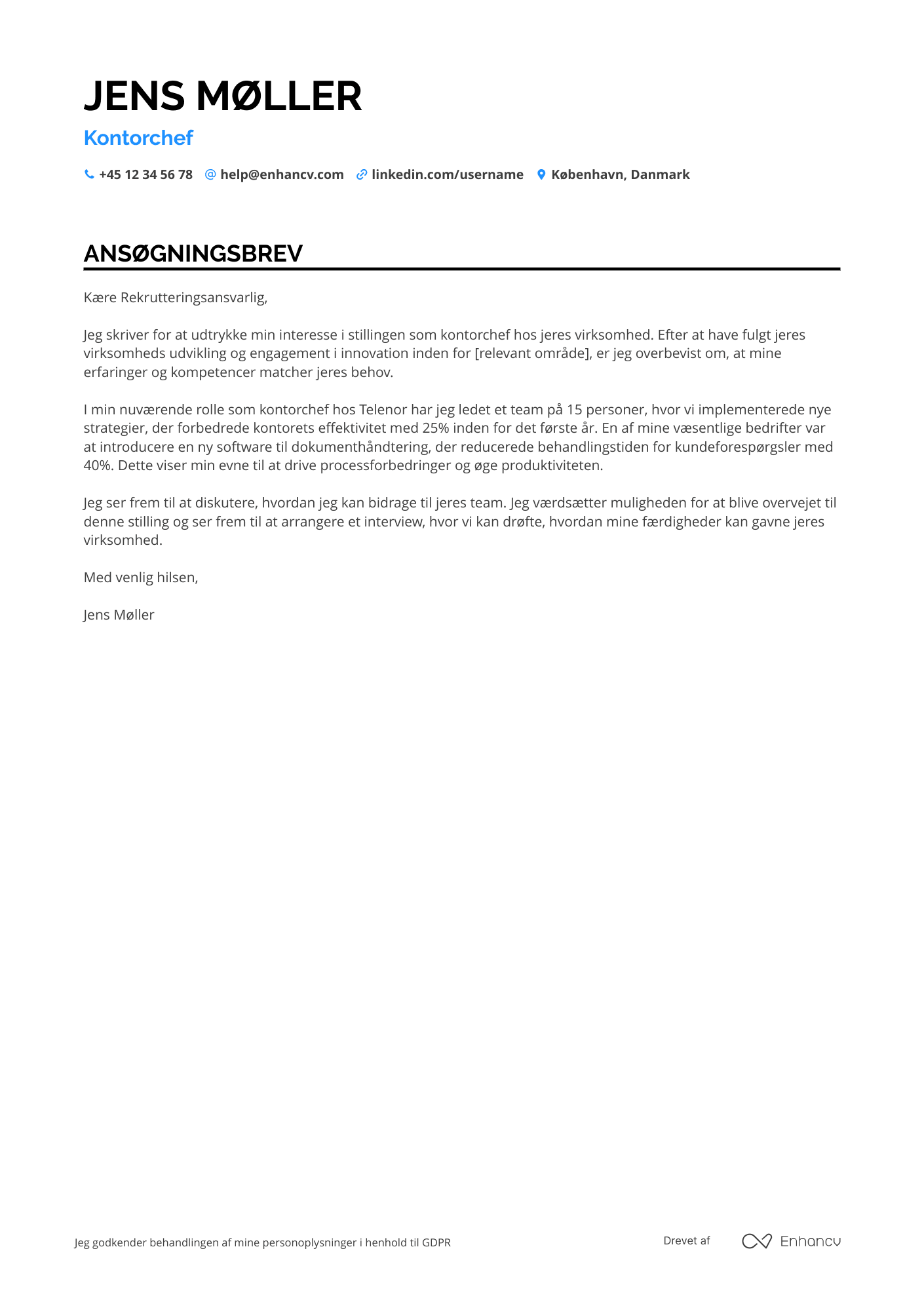 Cover Letter Example