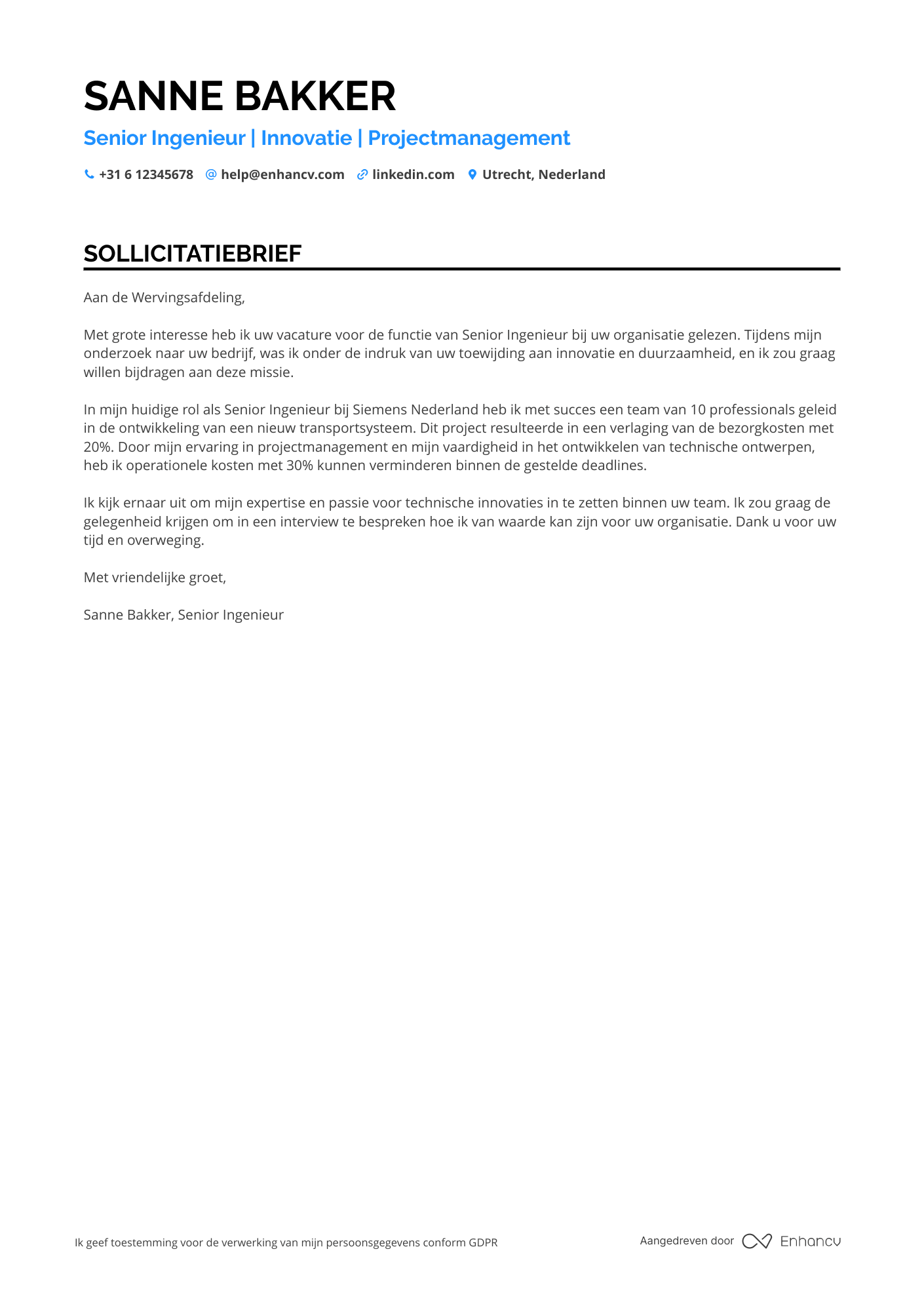 Cover Letter Example