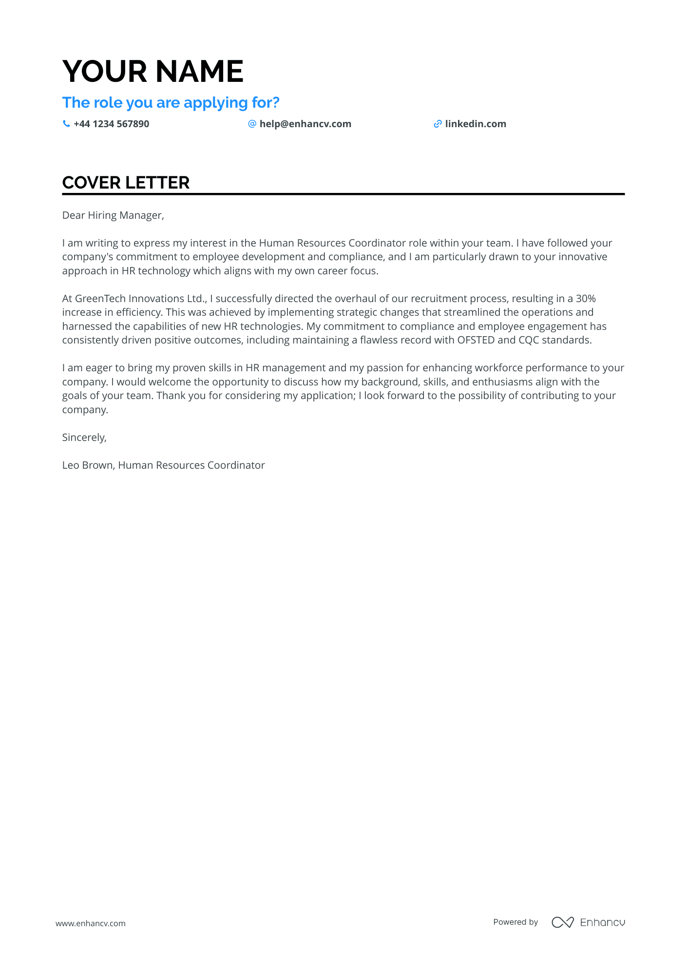 Cover Letter Example