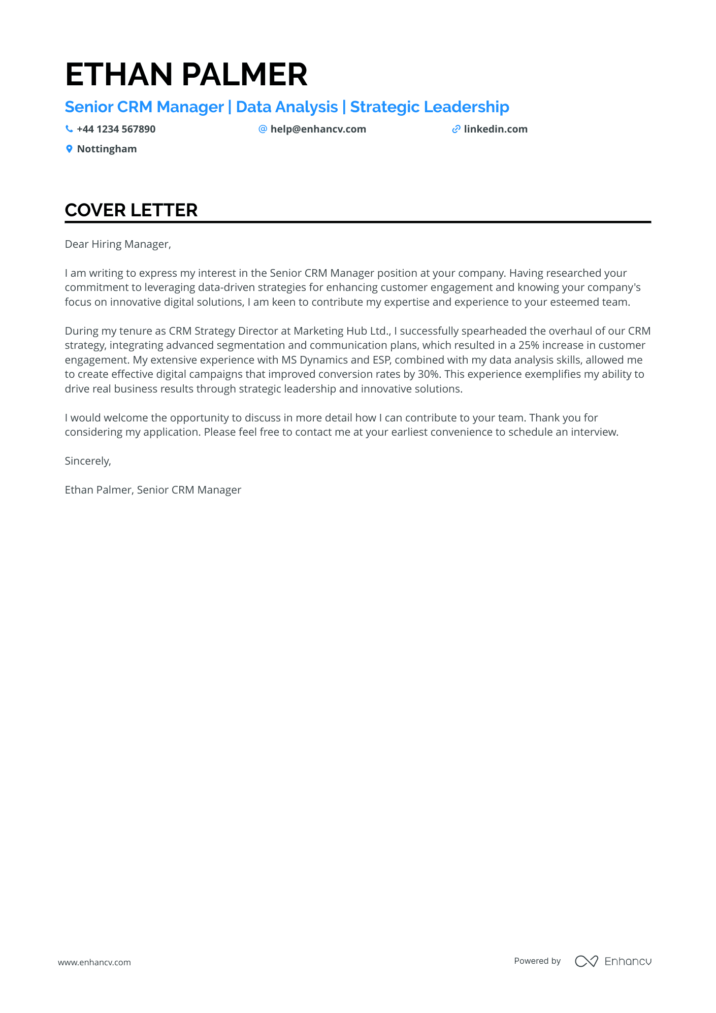 Cover Letter Example