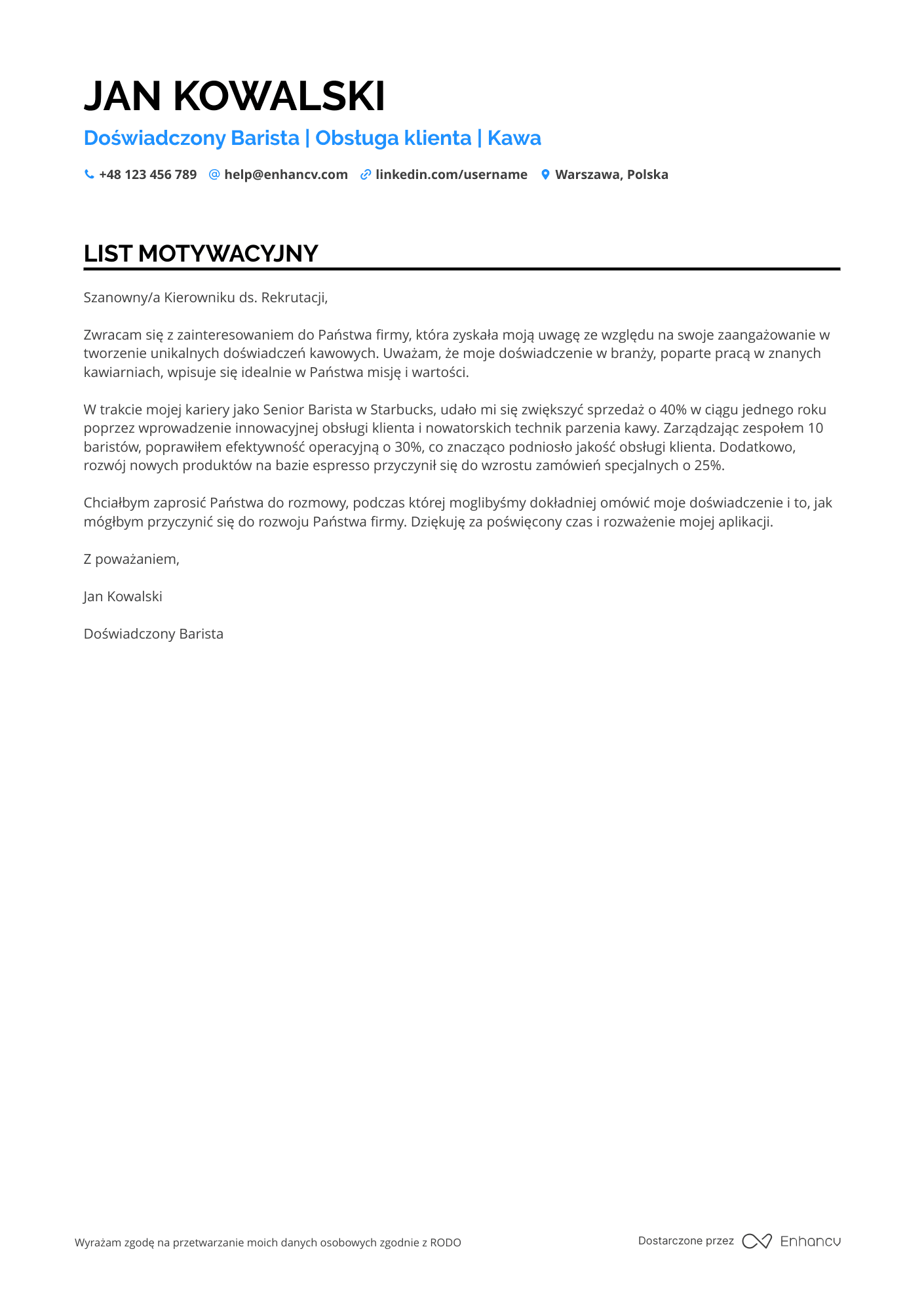 Cover Letter Example