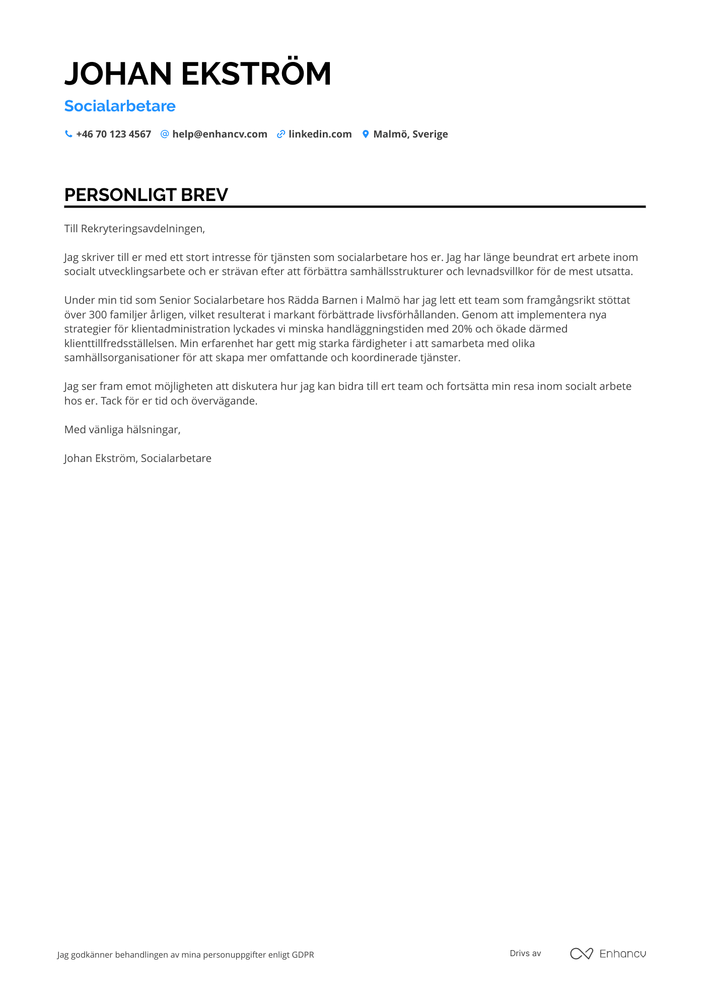 Cover Letter Example