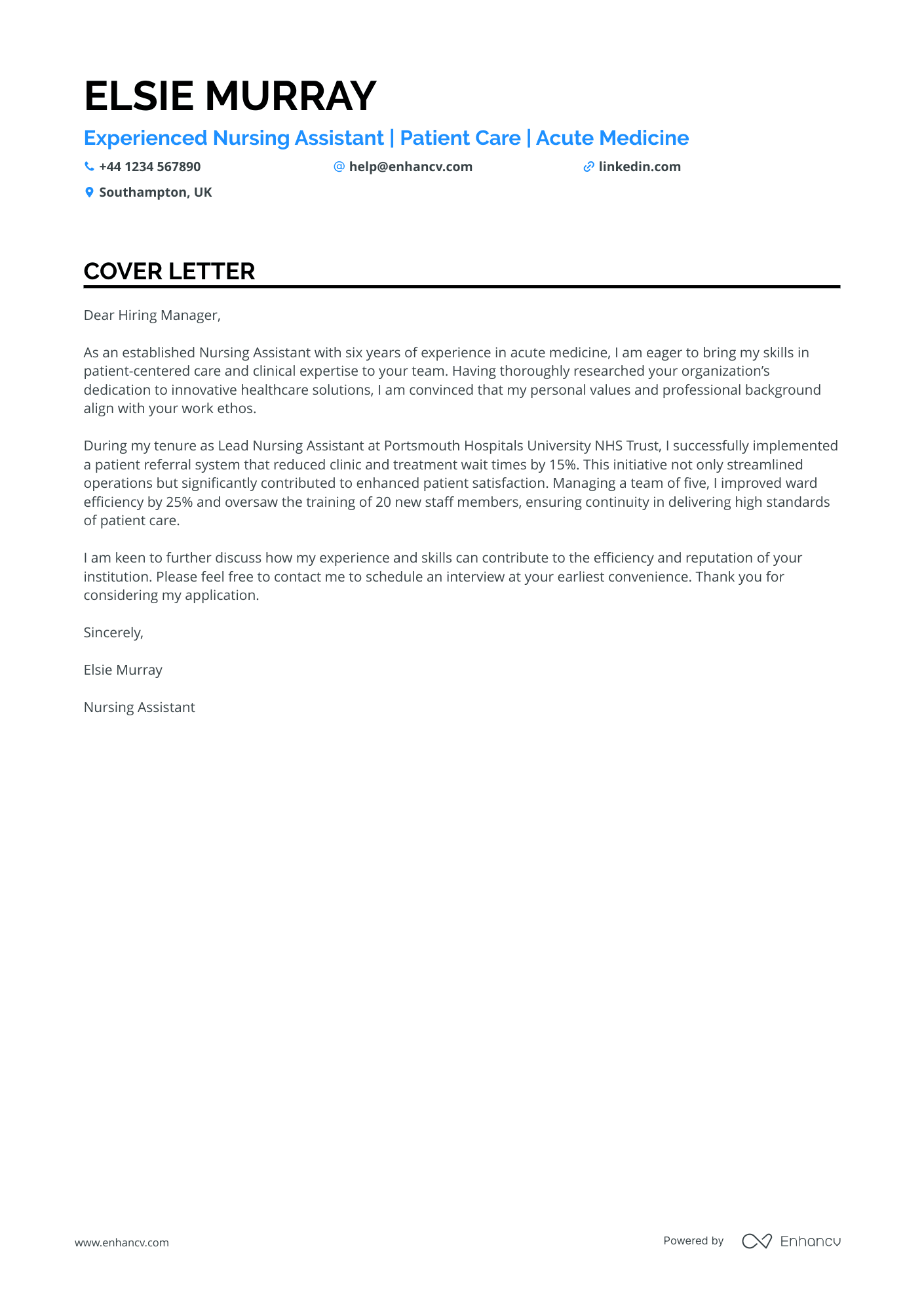 Cover Letter Example