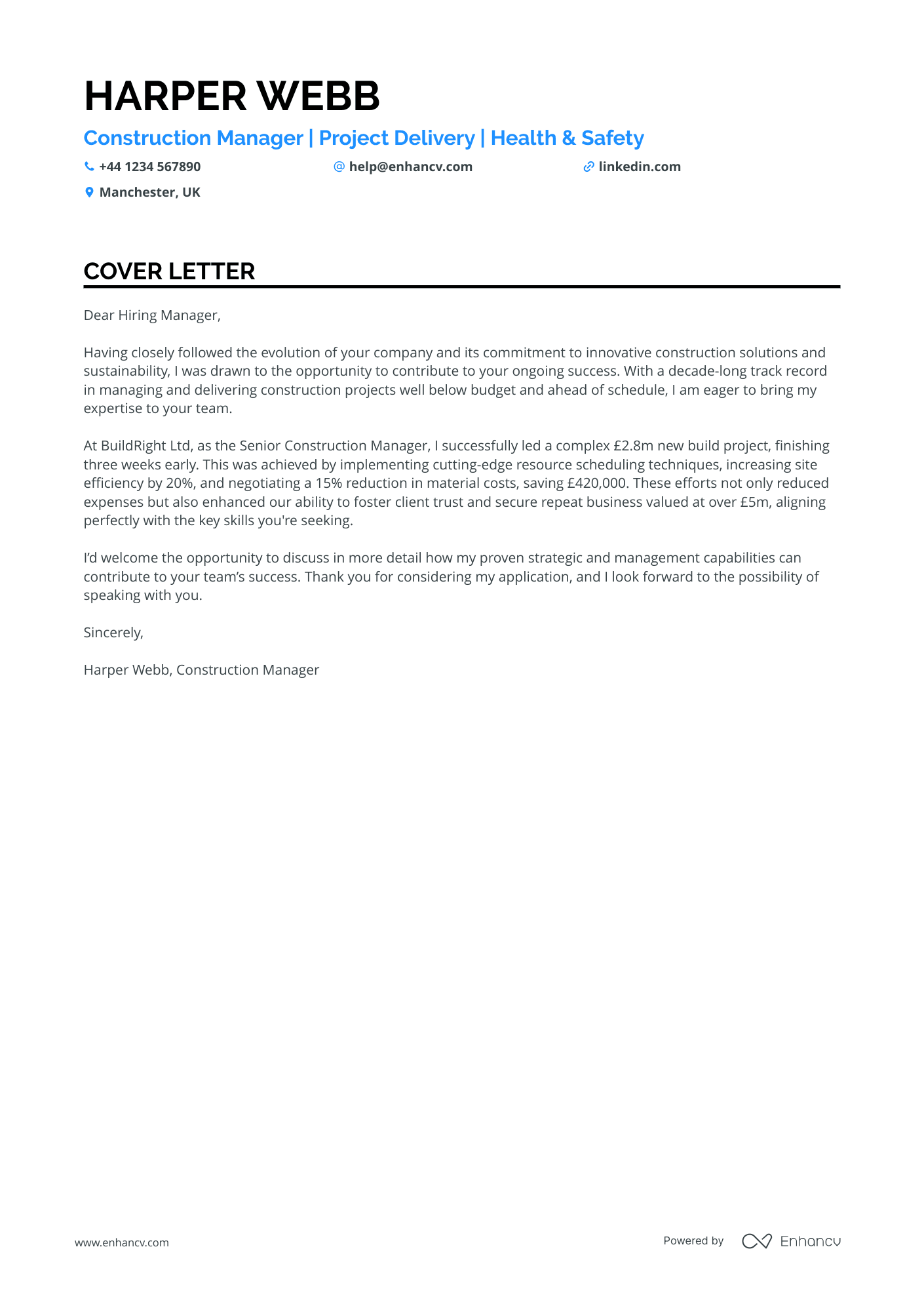 Cover Letter Example