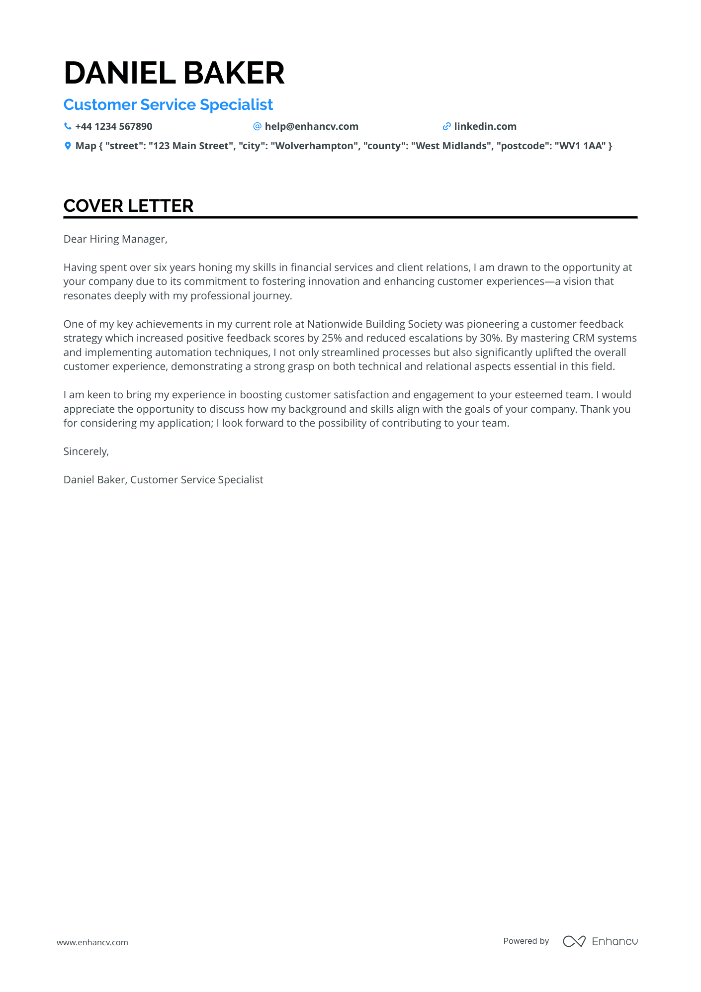 Cover Letter Example