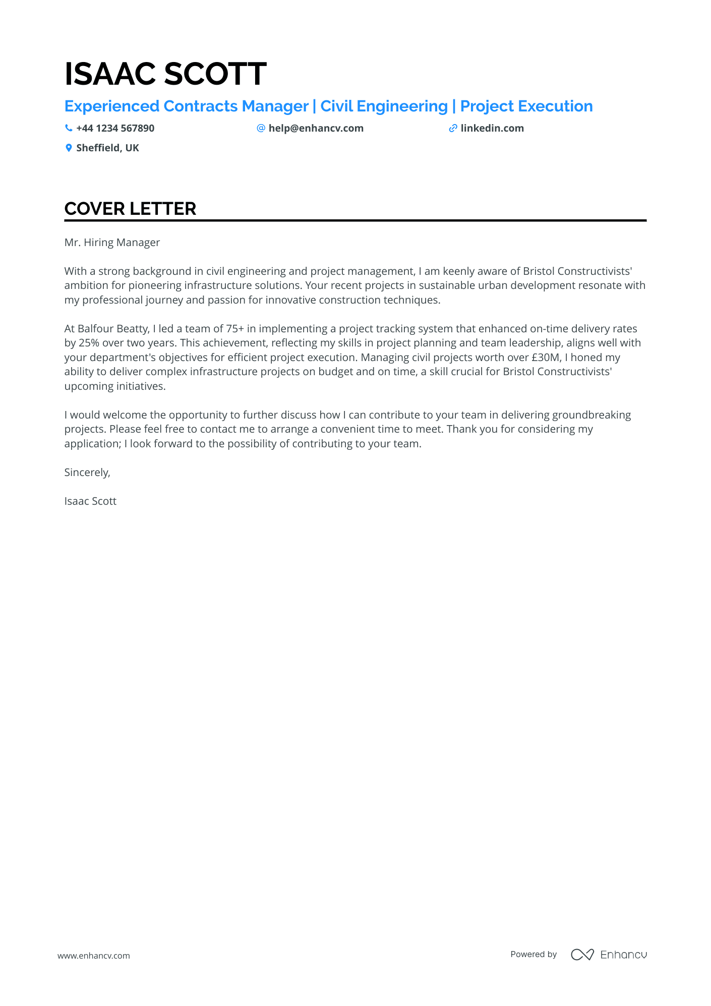 Cover Letter Example