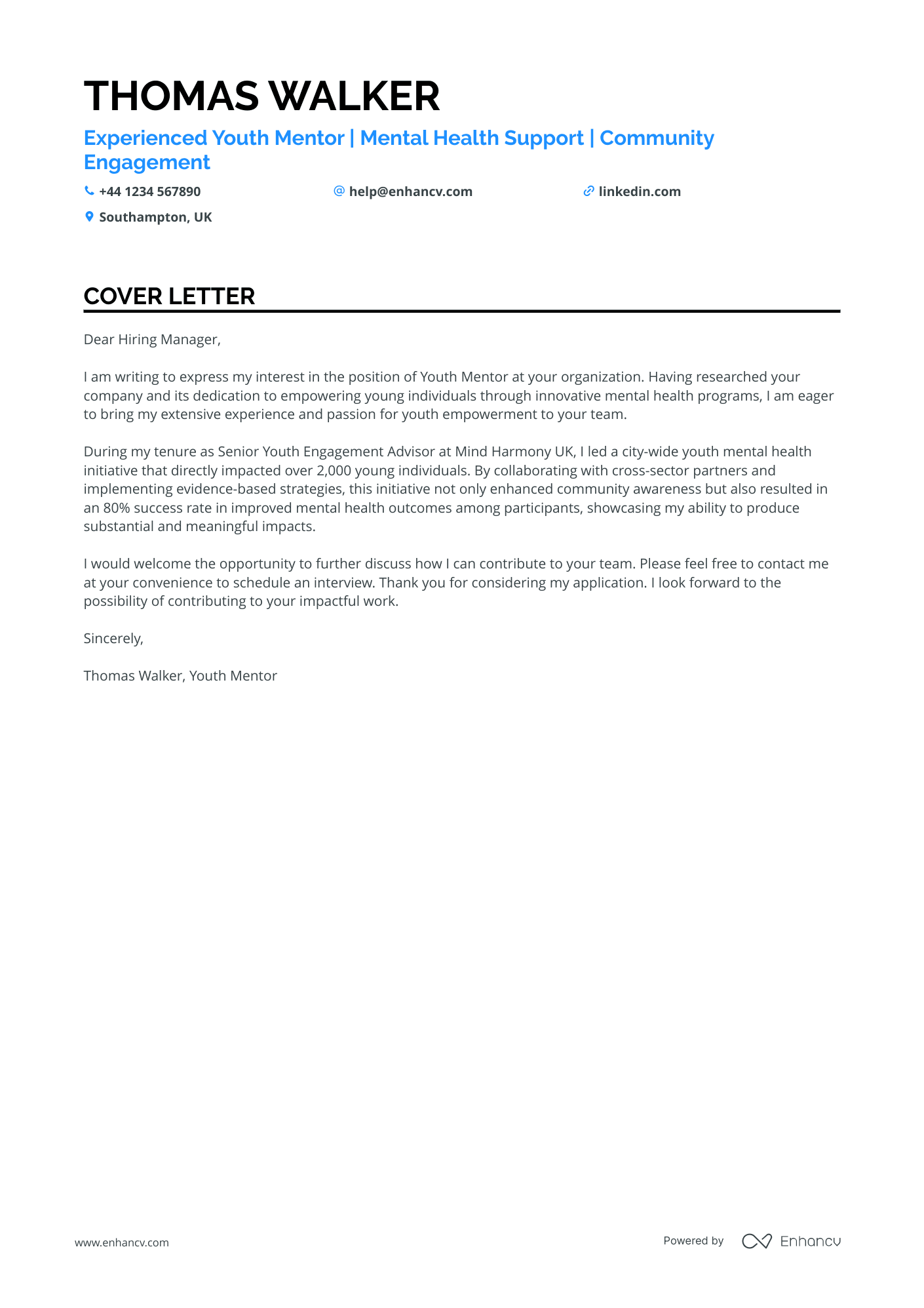 Cover Letter Example