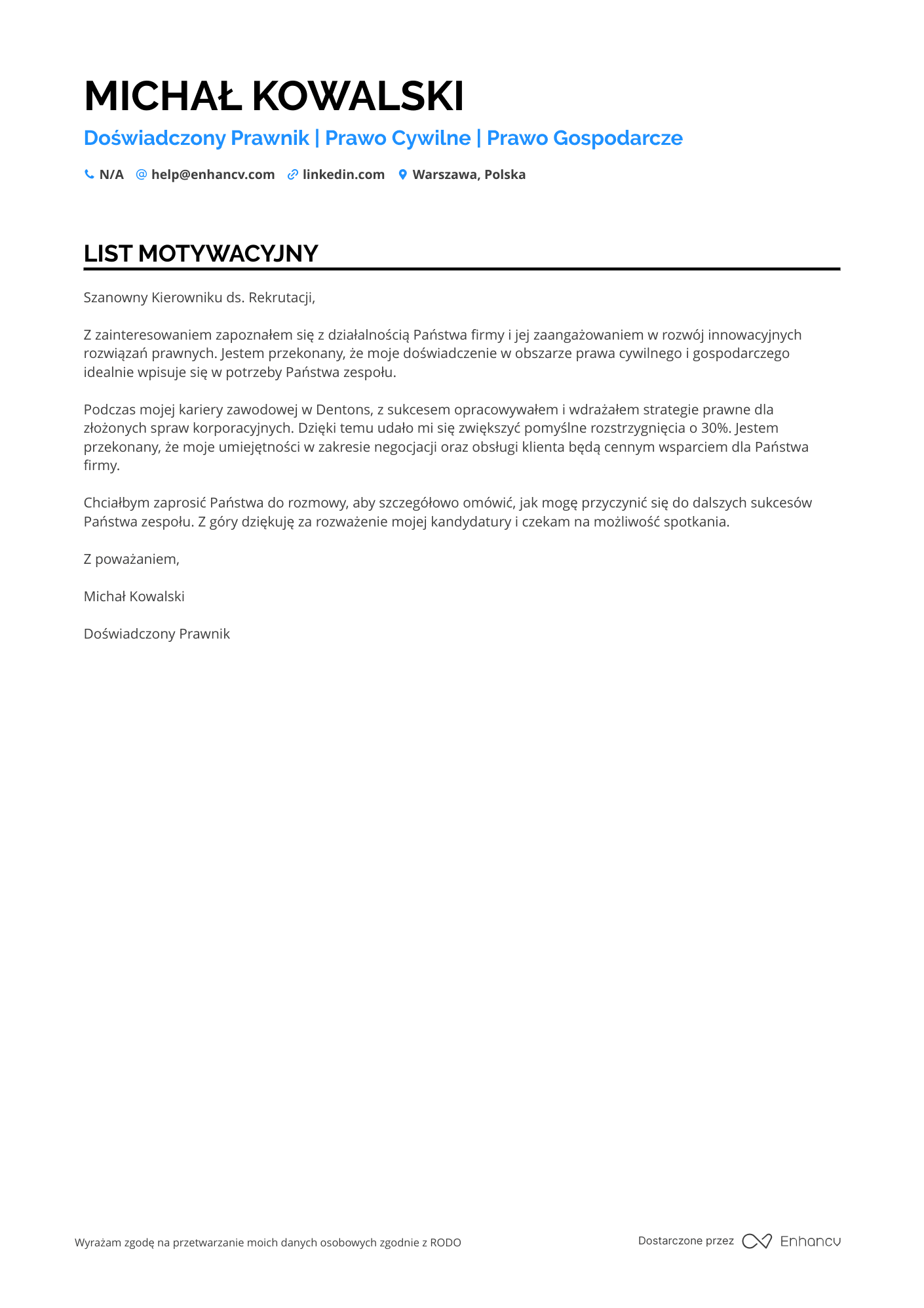 Cover Letter Example