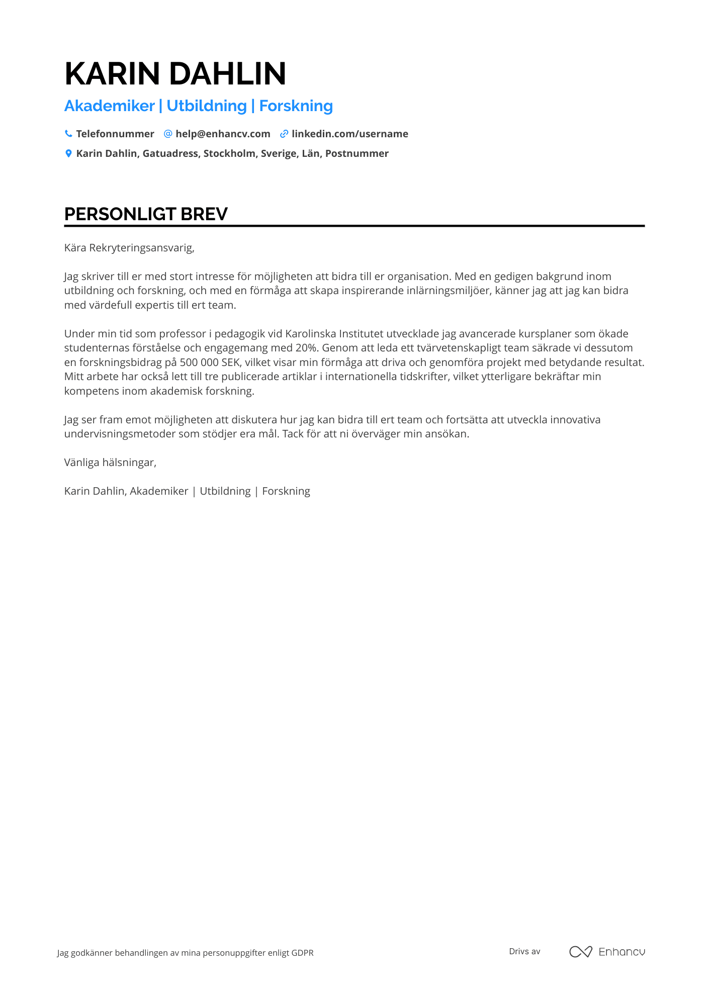 Cover Letter Example