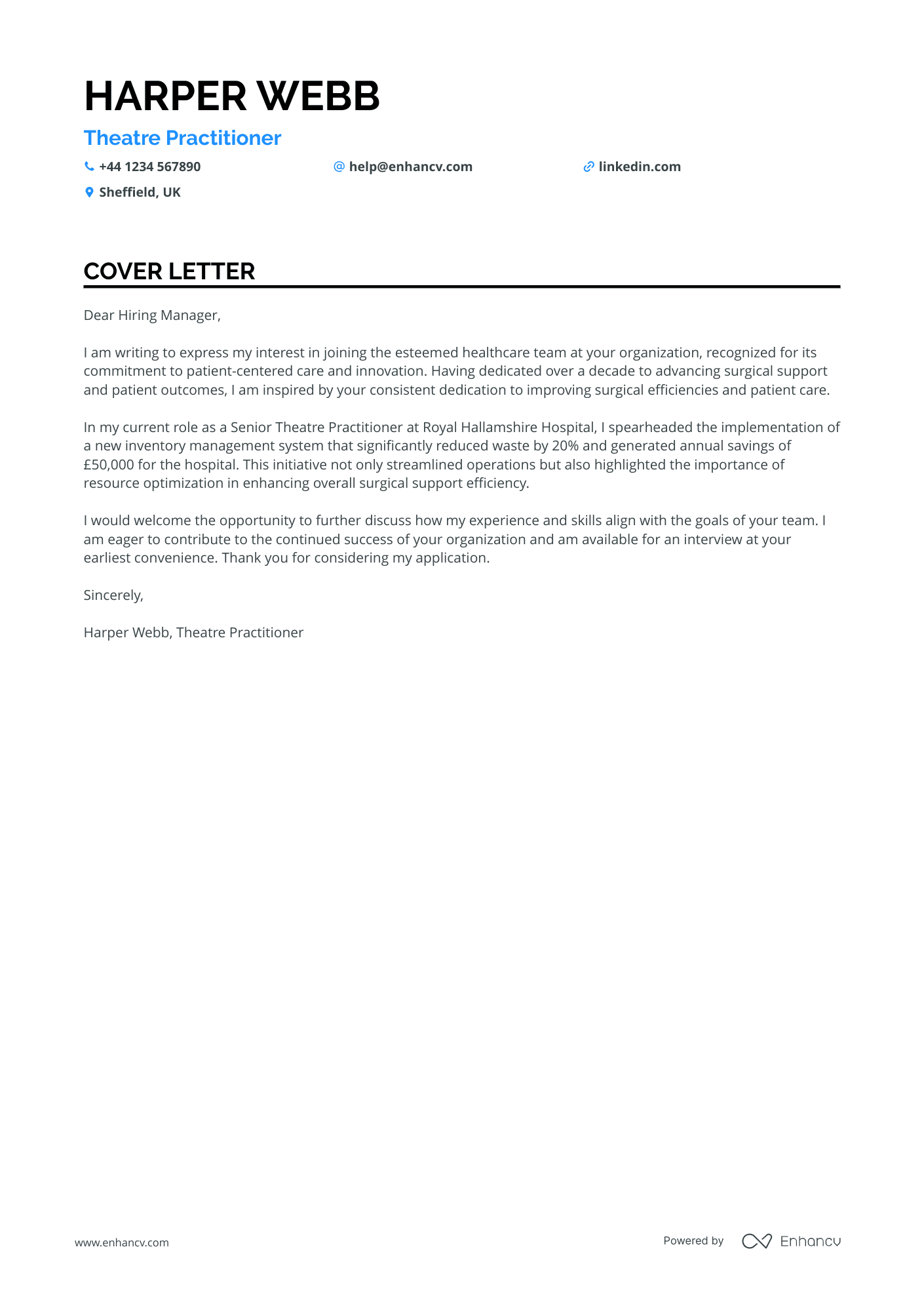 Cover Letter Example