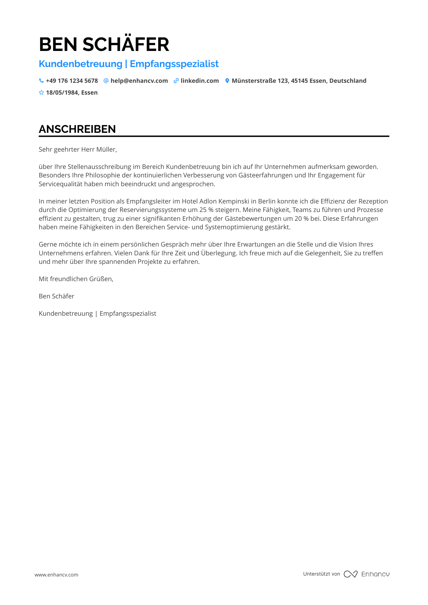 Cover Letter Example