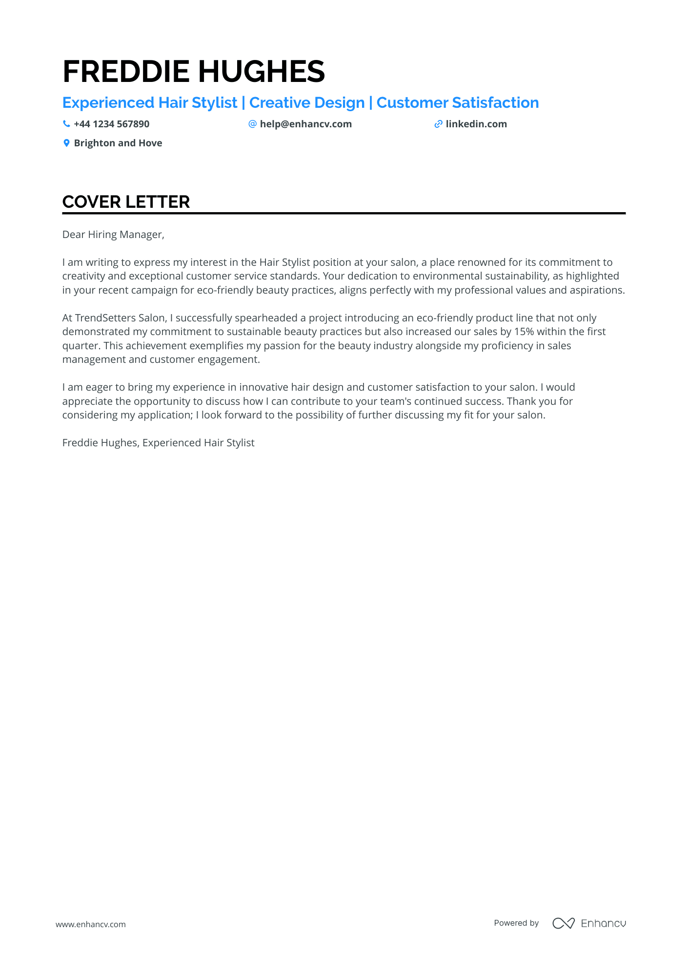 Cover Letter Example