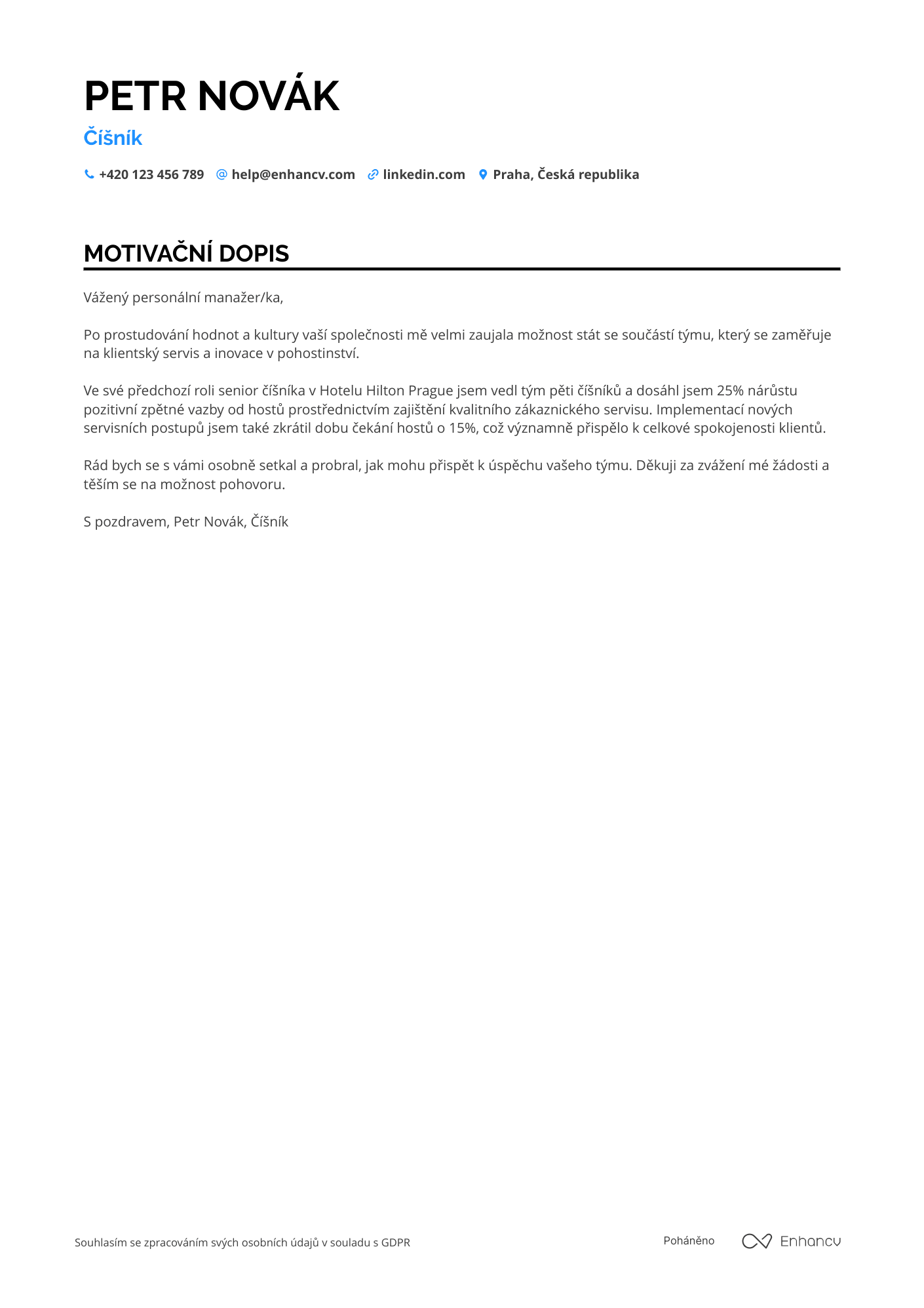 Cover Letter Example