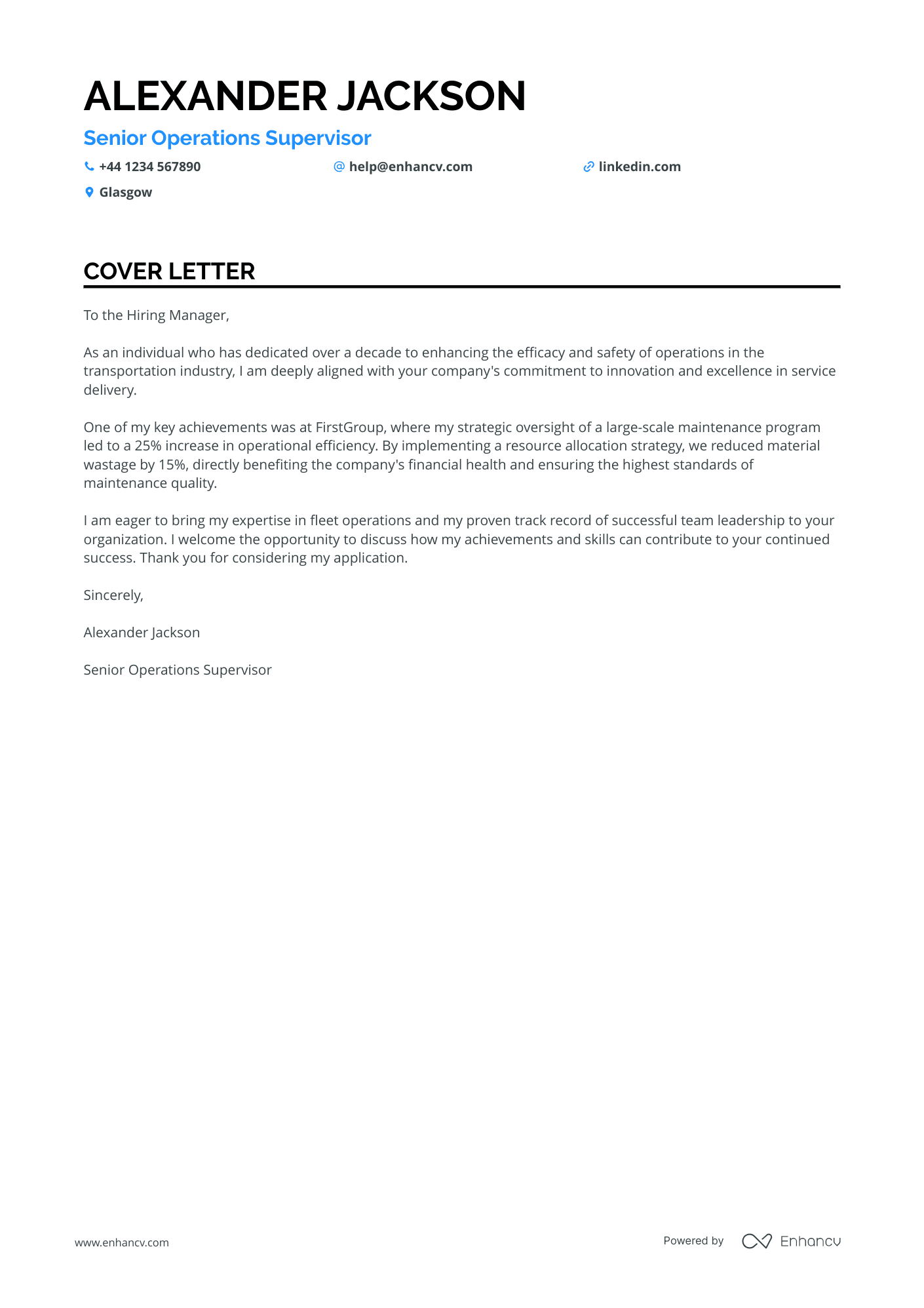 Cover Letter Example