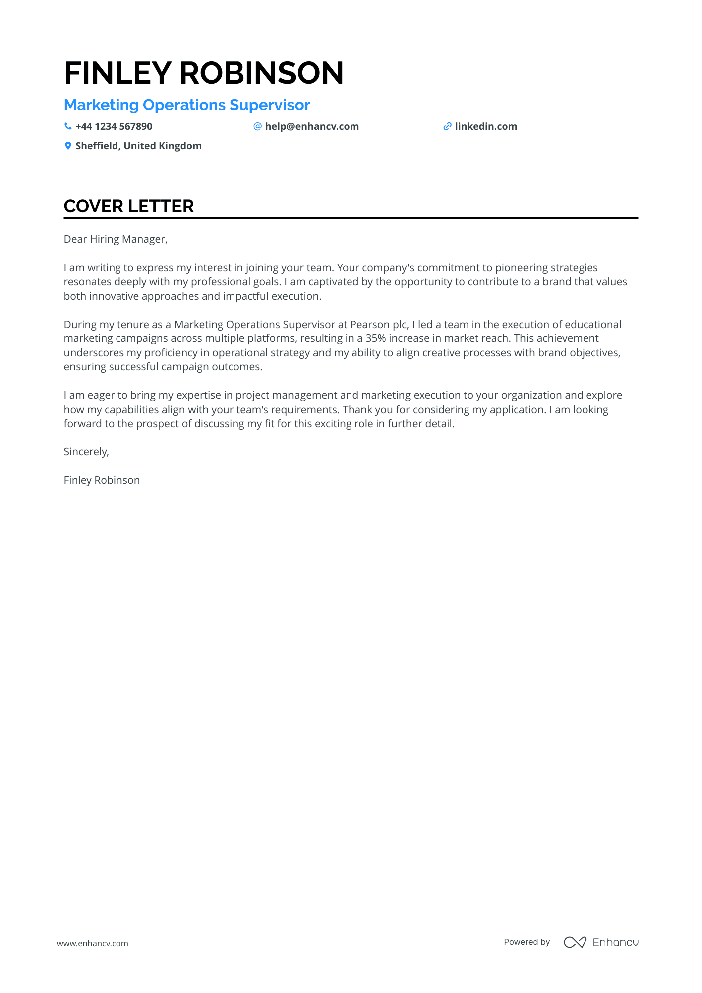 Cover Letter Example