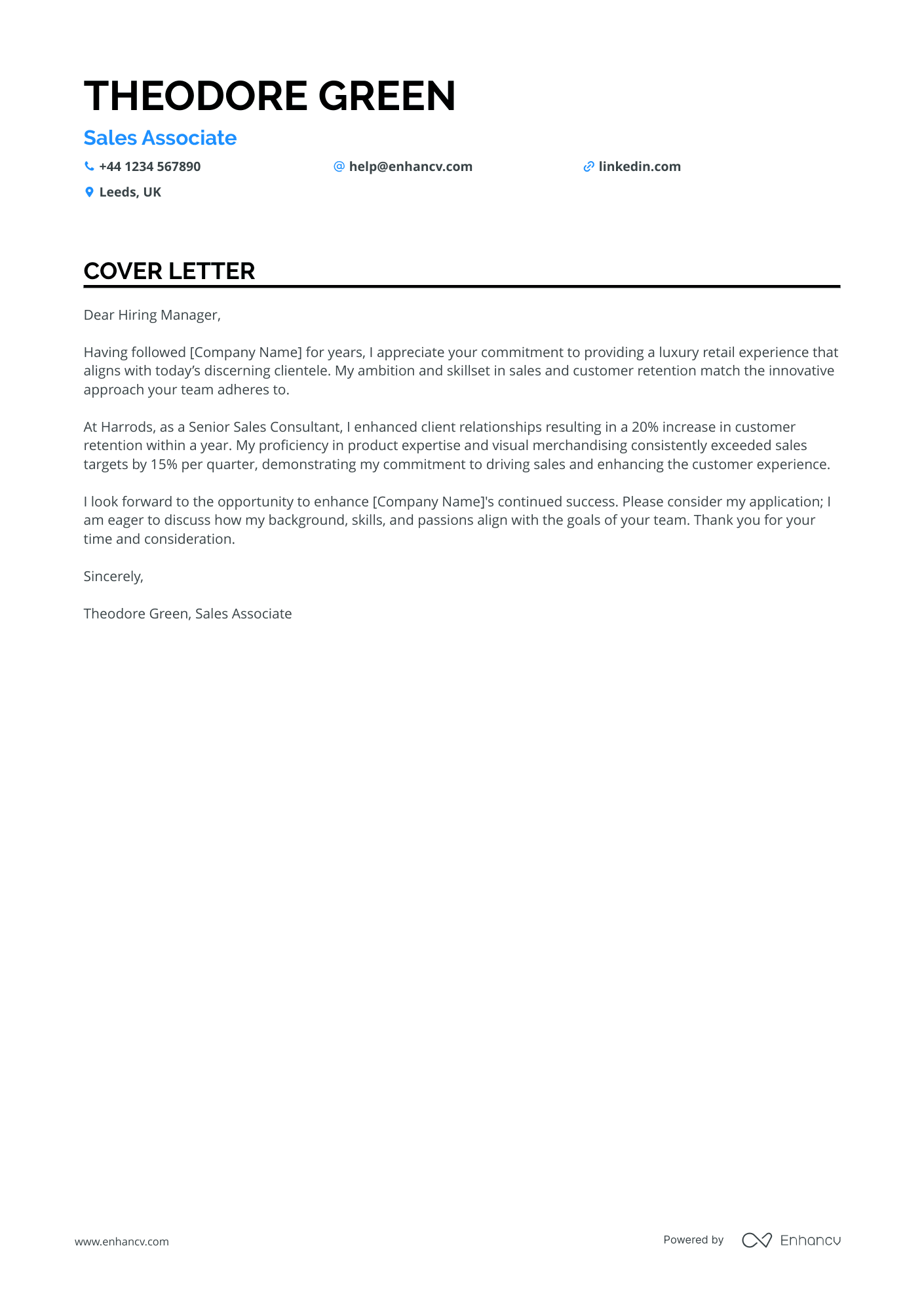 Cover Letter Example