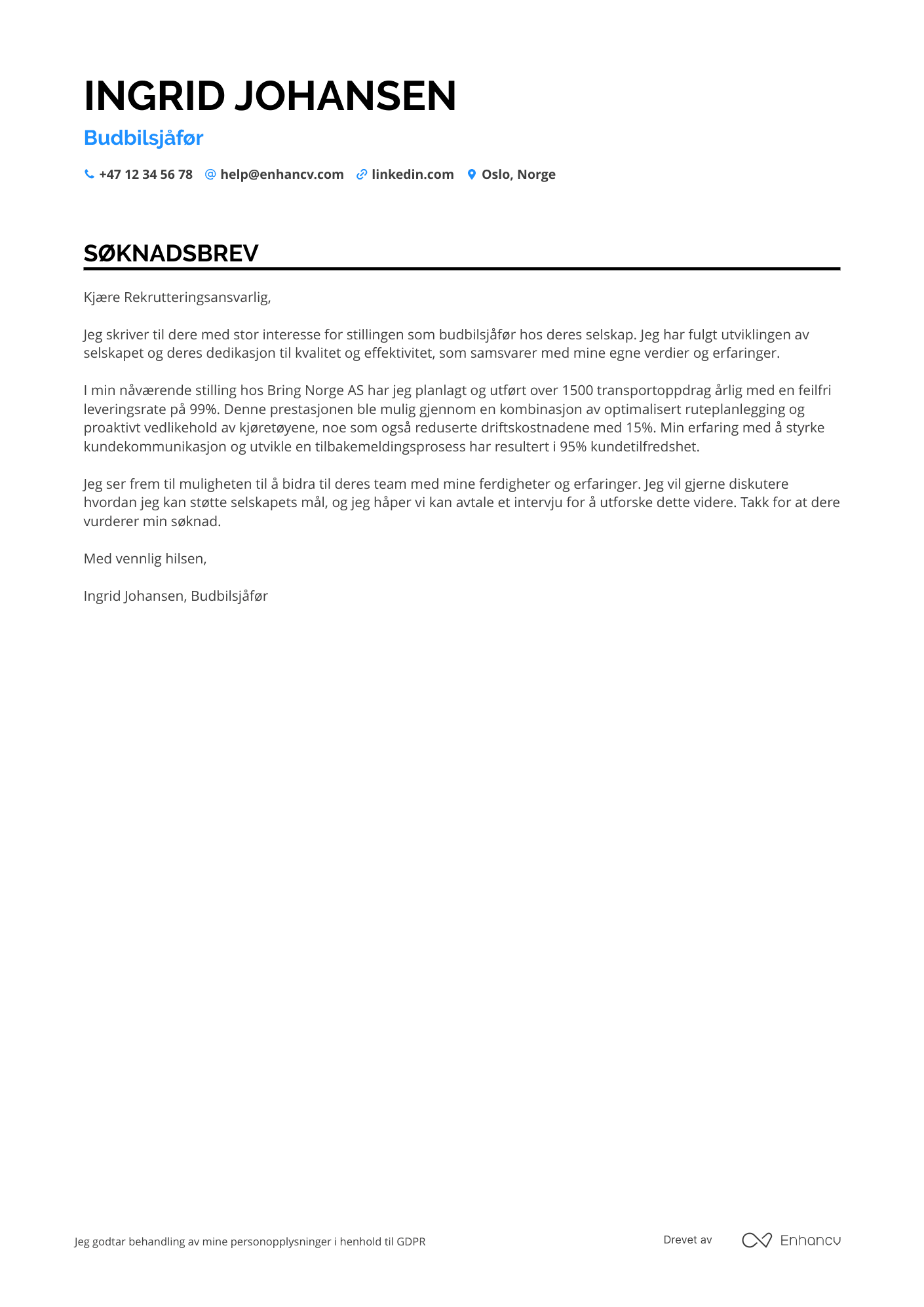 Cover Letter Example