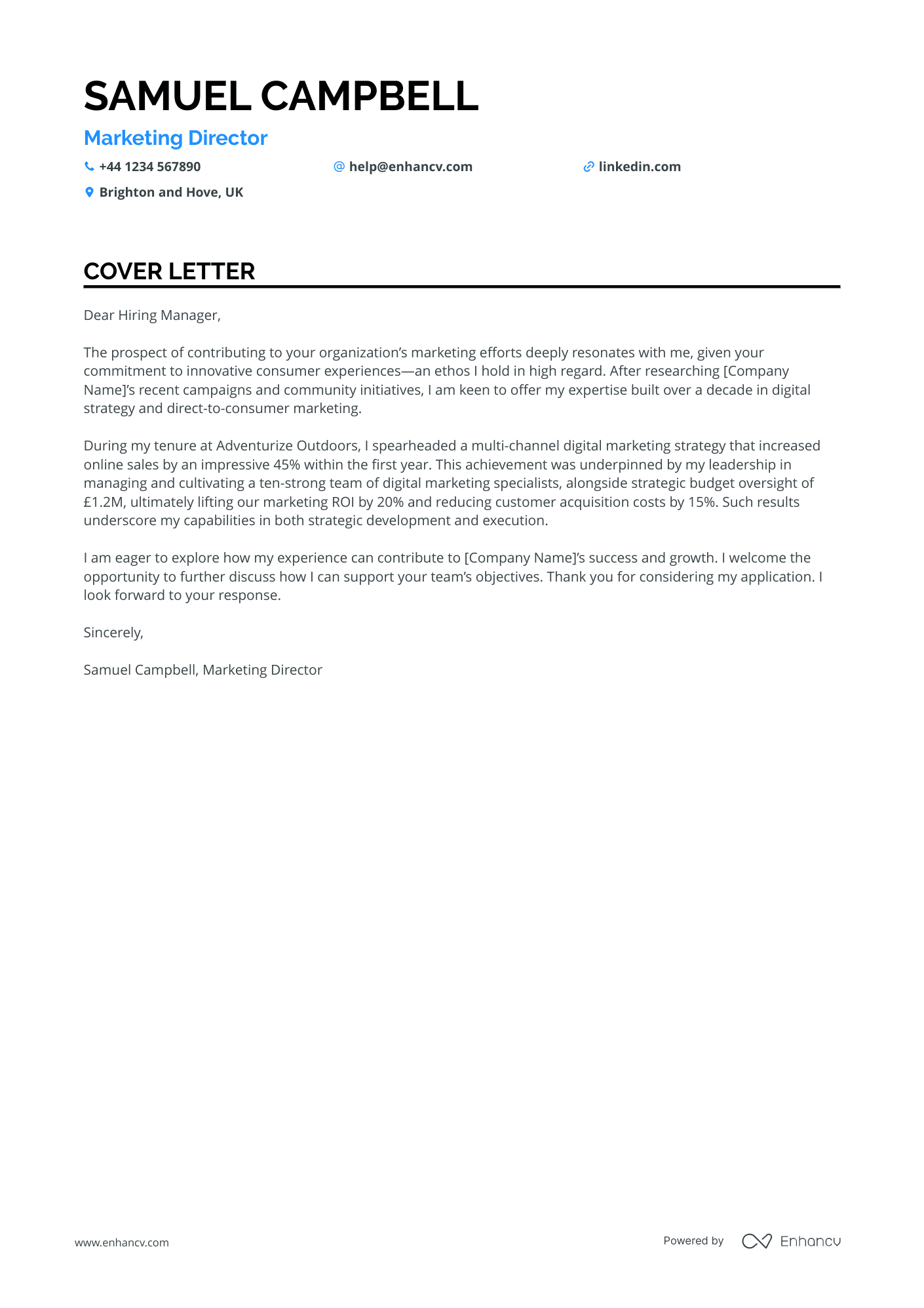 Cover Letter Example