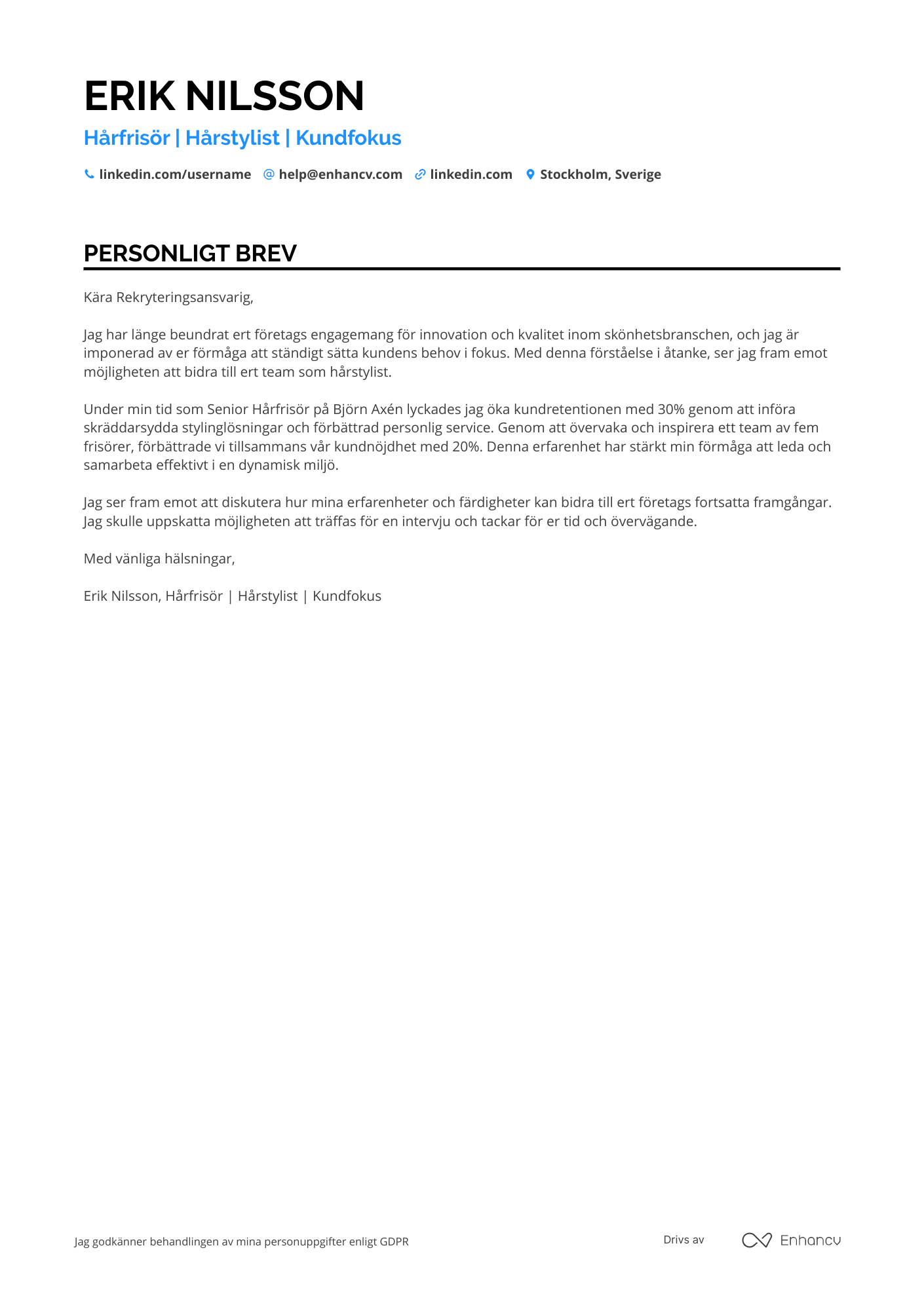 Cover Letter Example