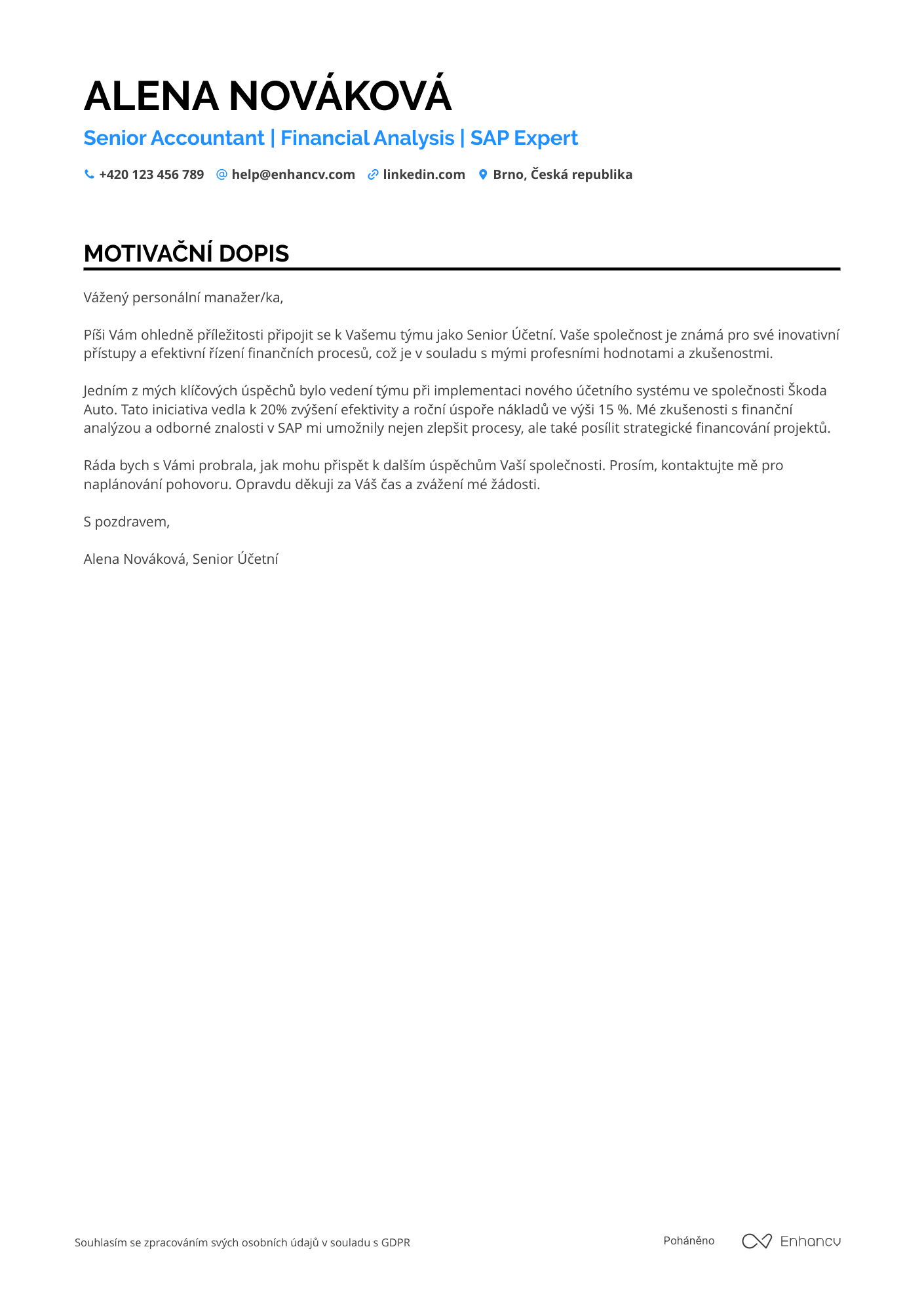 Cover Letter Example