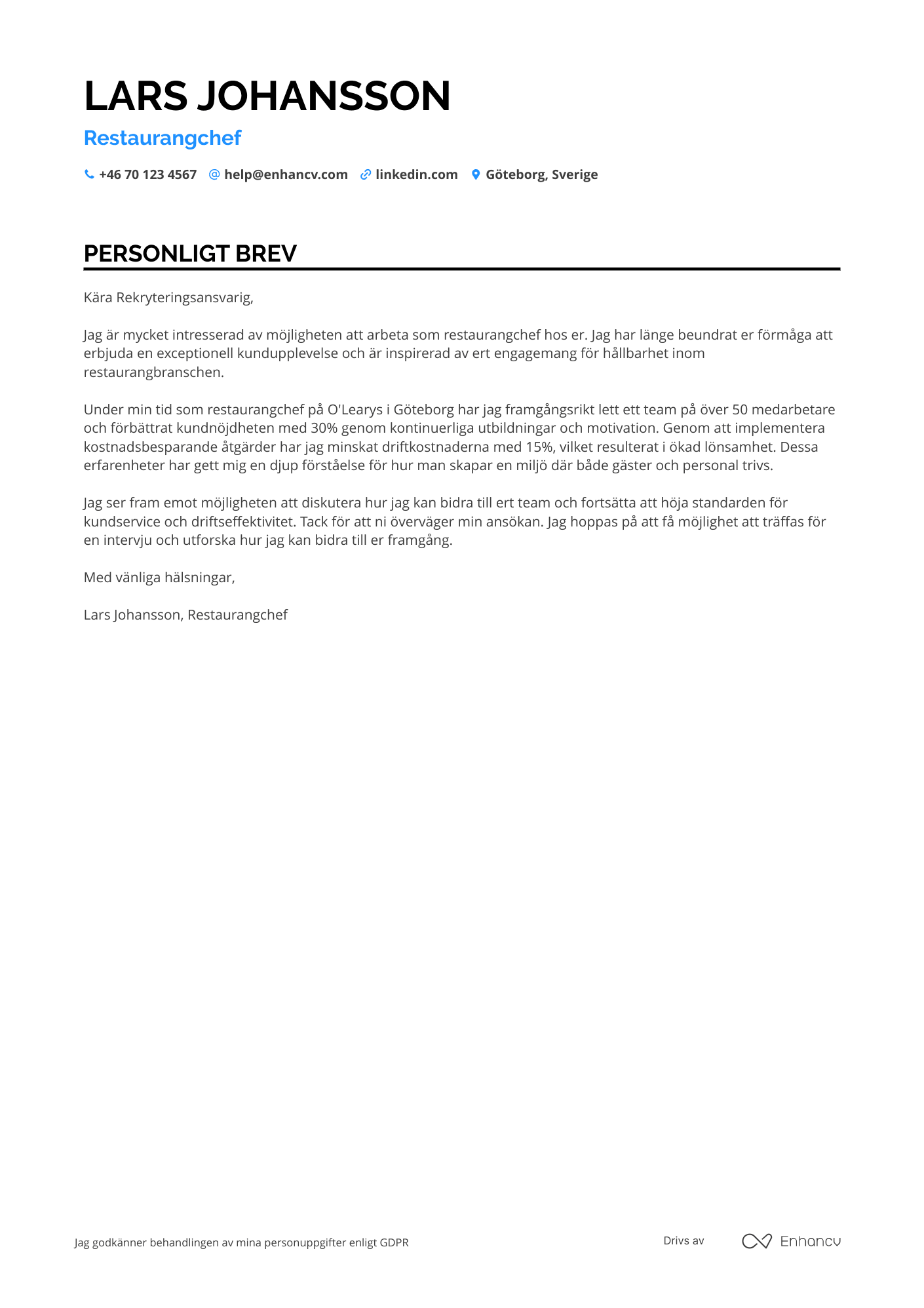 Cover Letter Example