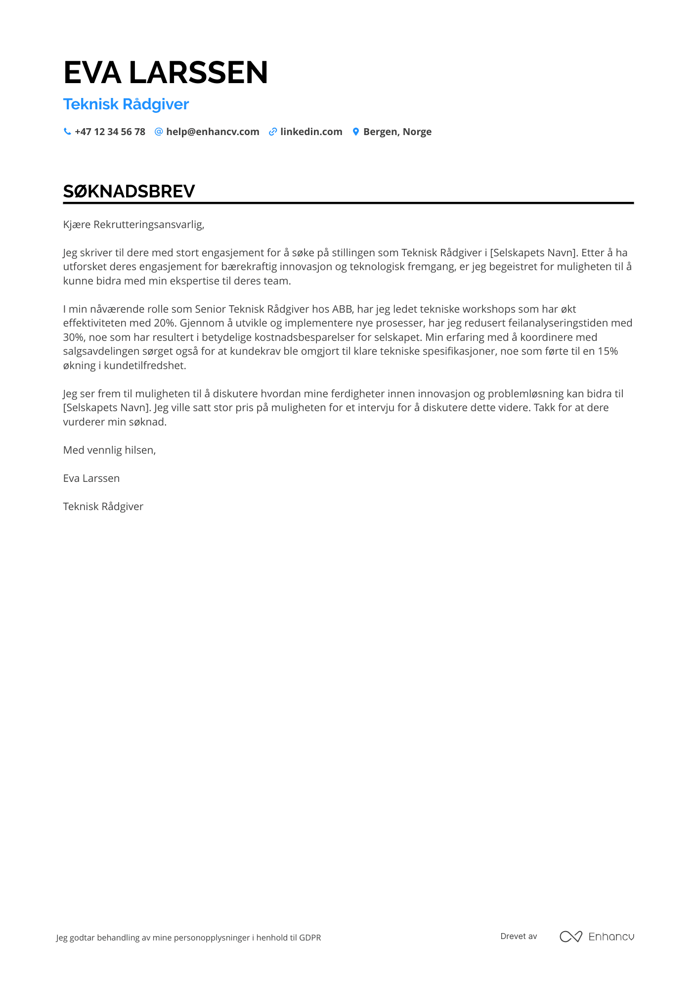 Cover Letter Example