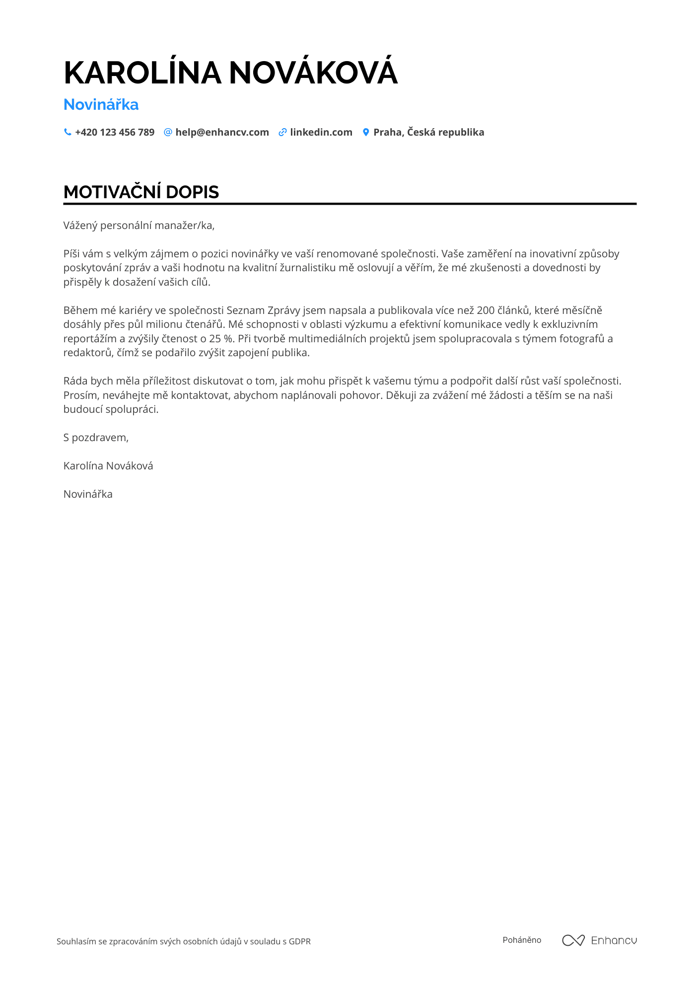 Cover Letter Example