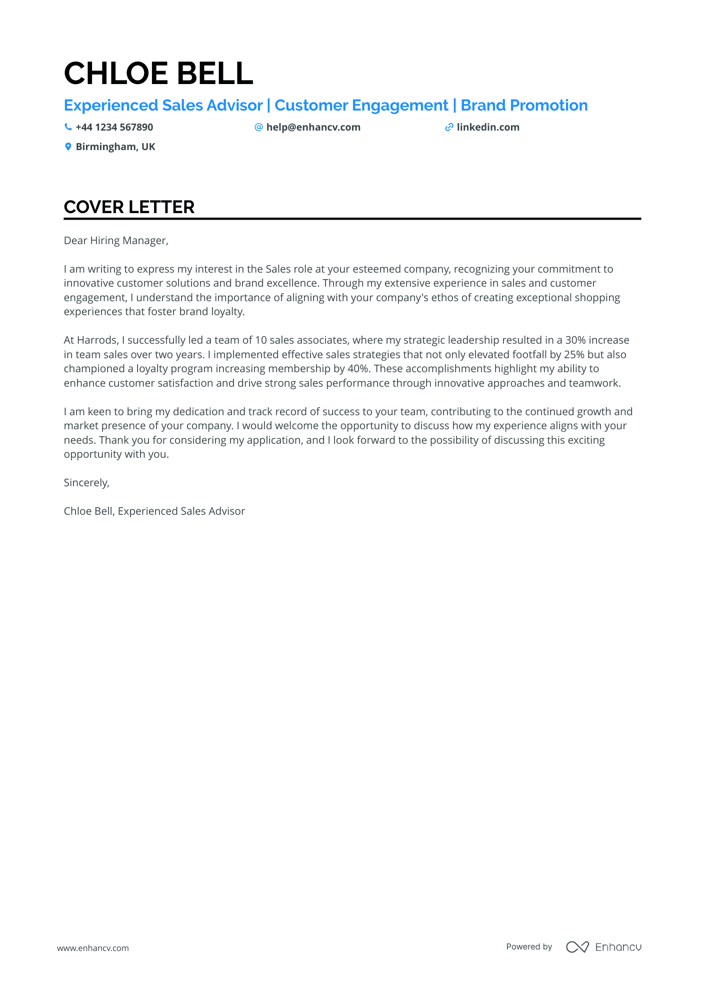 Cover Letter Example