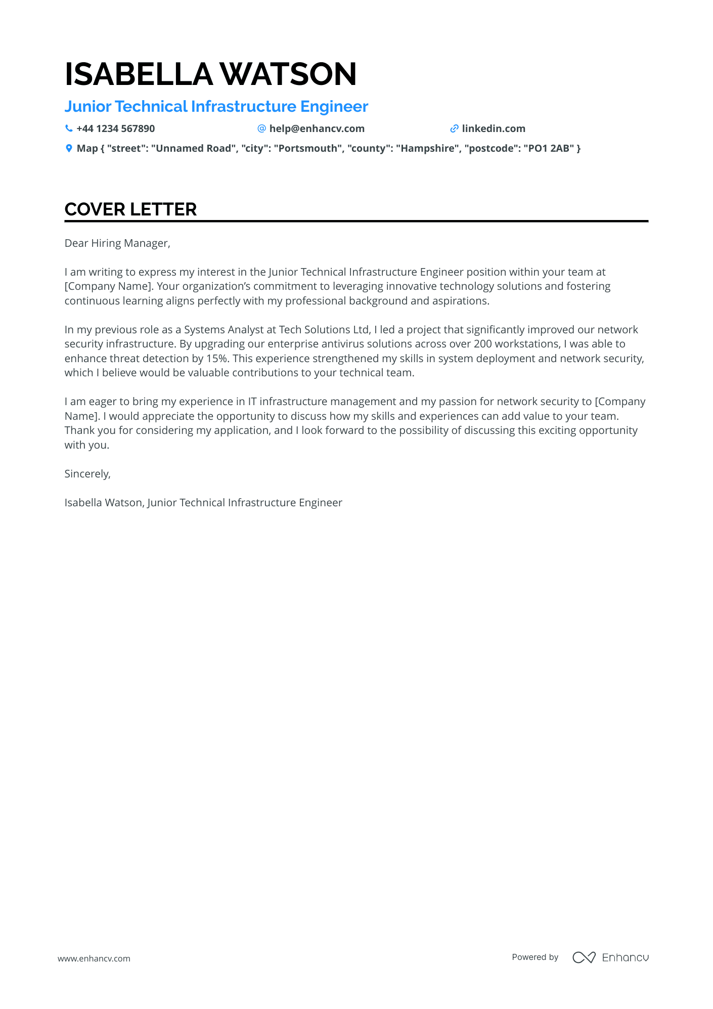Cover Letter Example