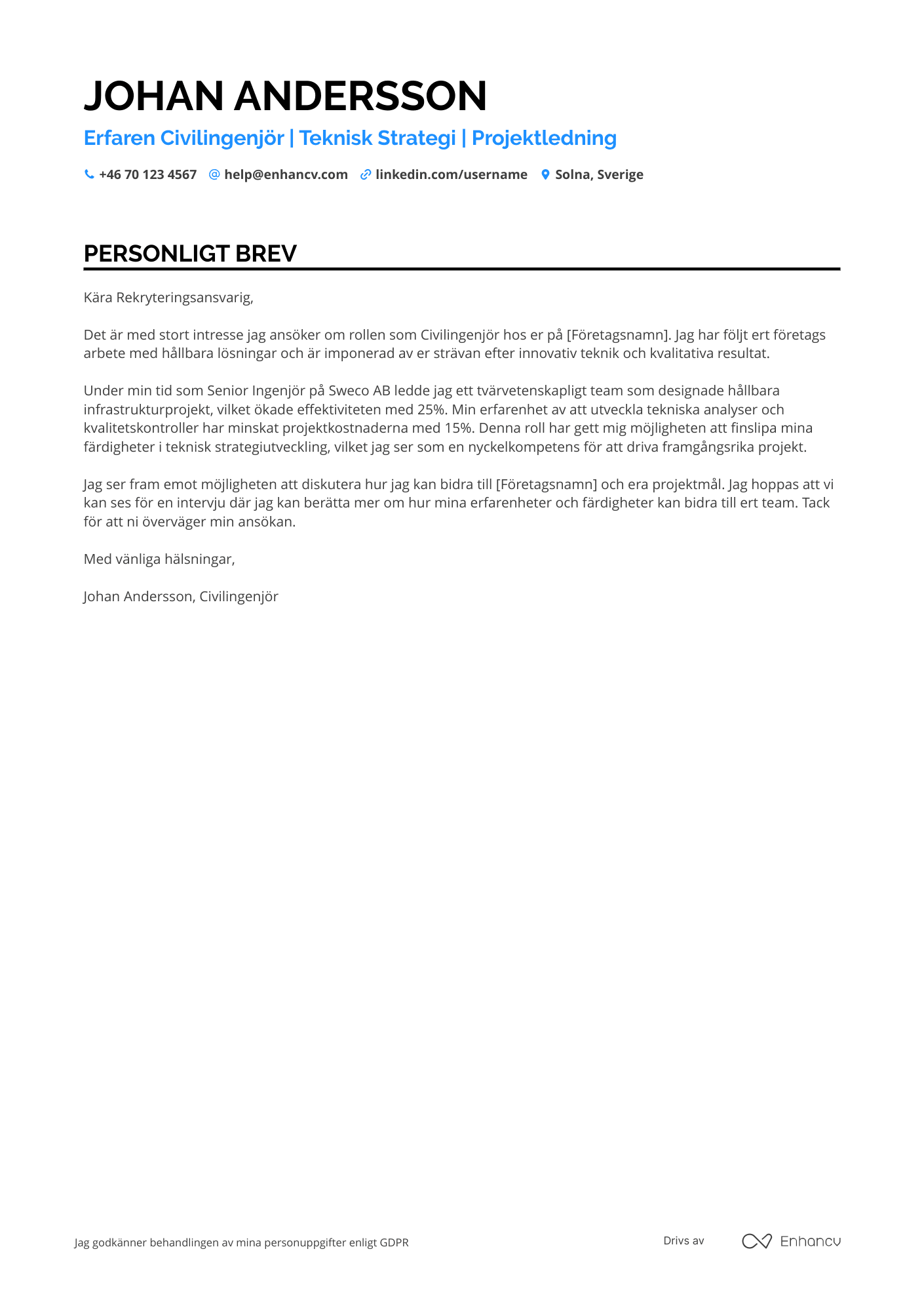 Cover Letter Example