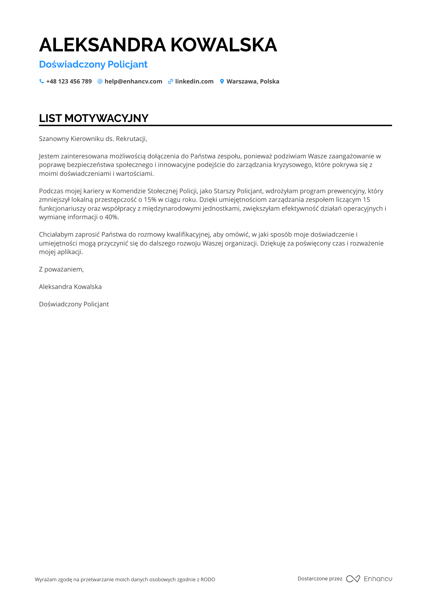 Cover Letter Example