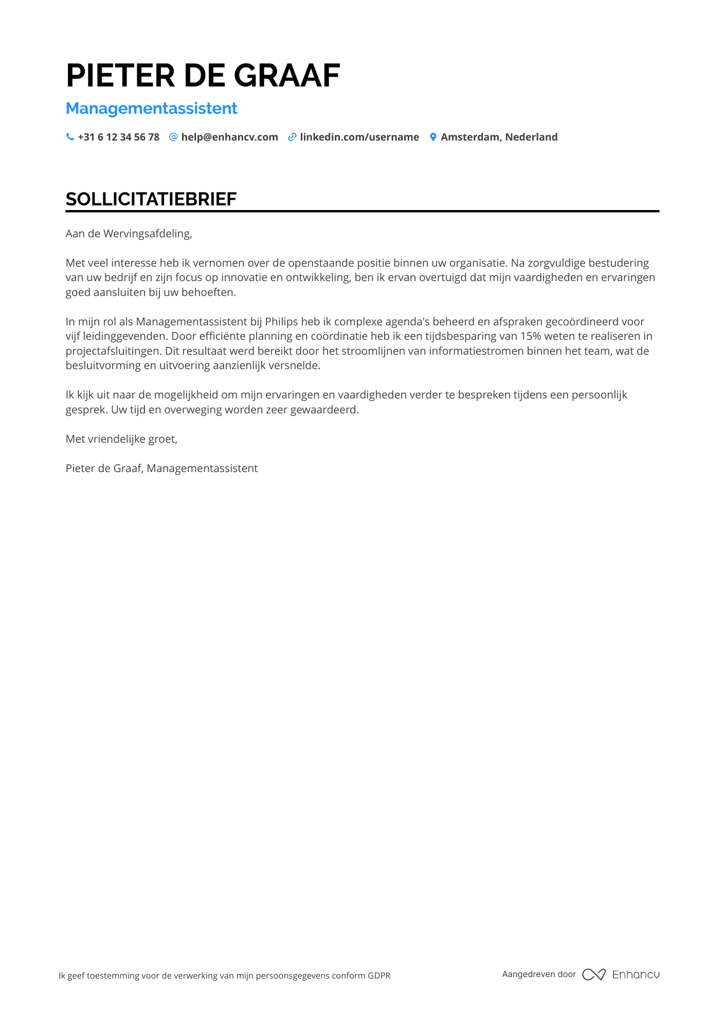 Cover Letter Example