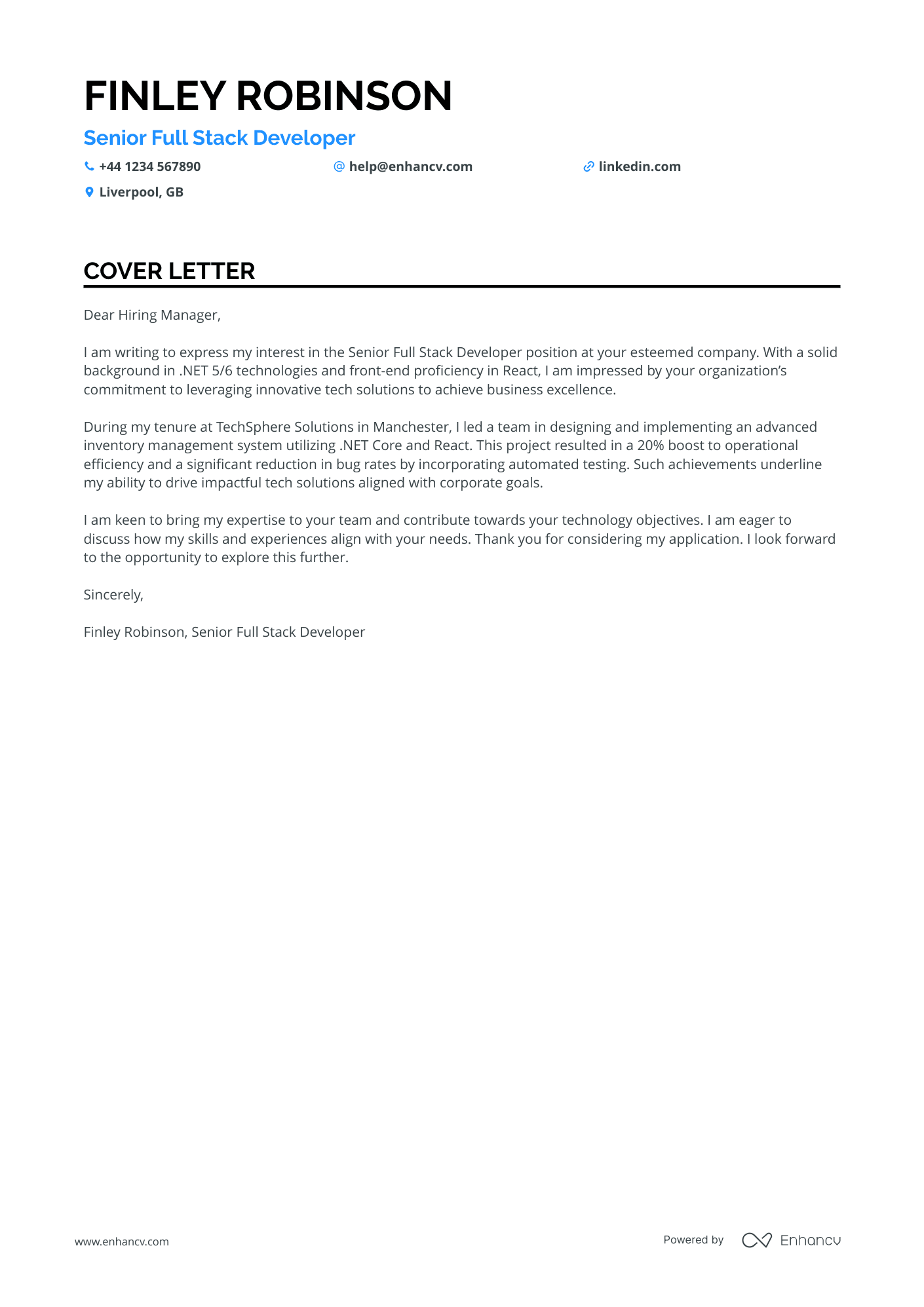 Cover Letter Example