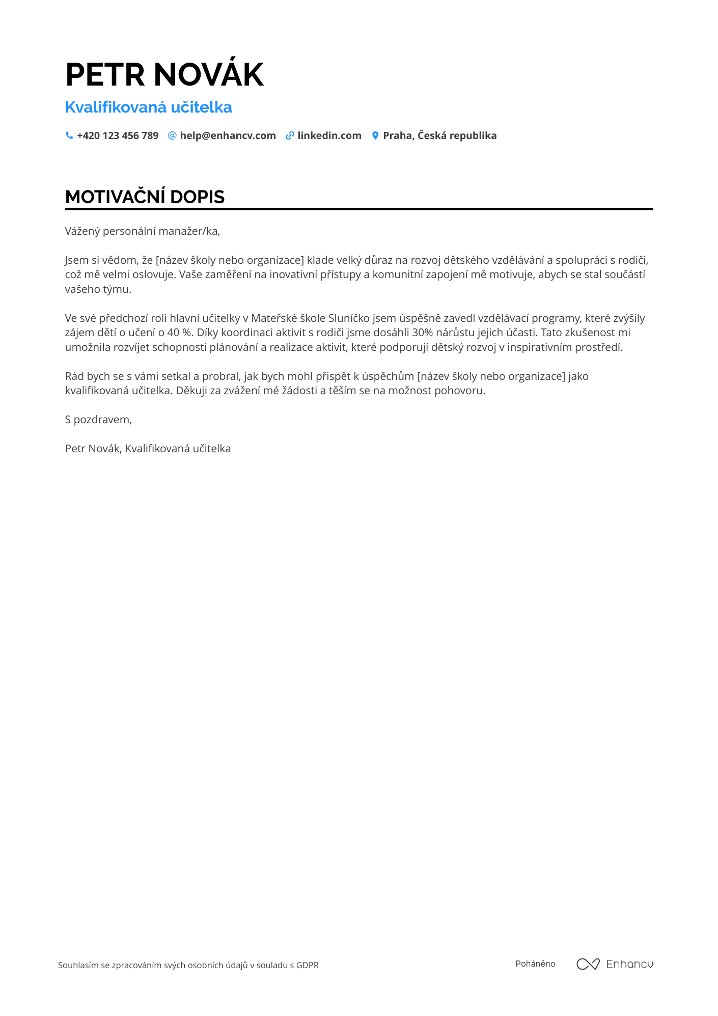 Cover Letter Example