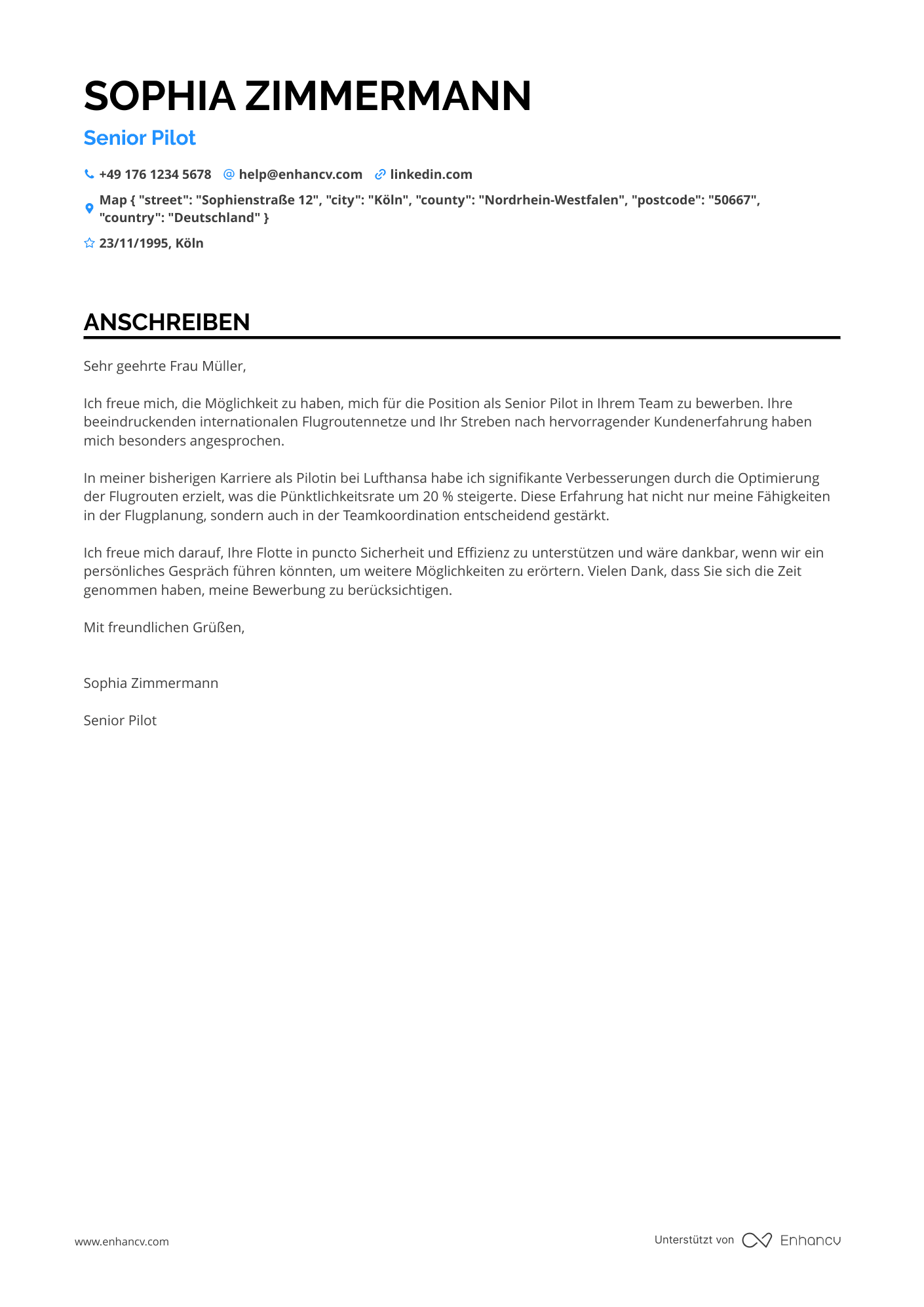 Cover Letter Example