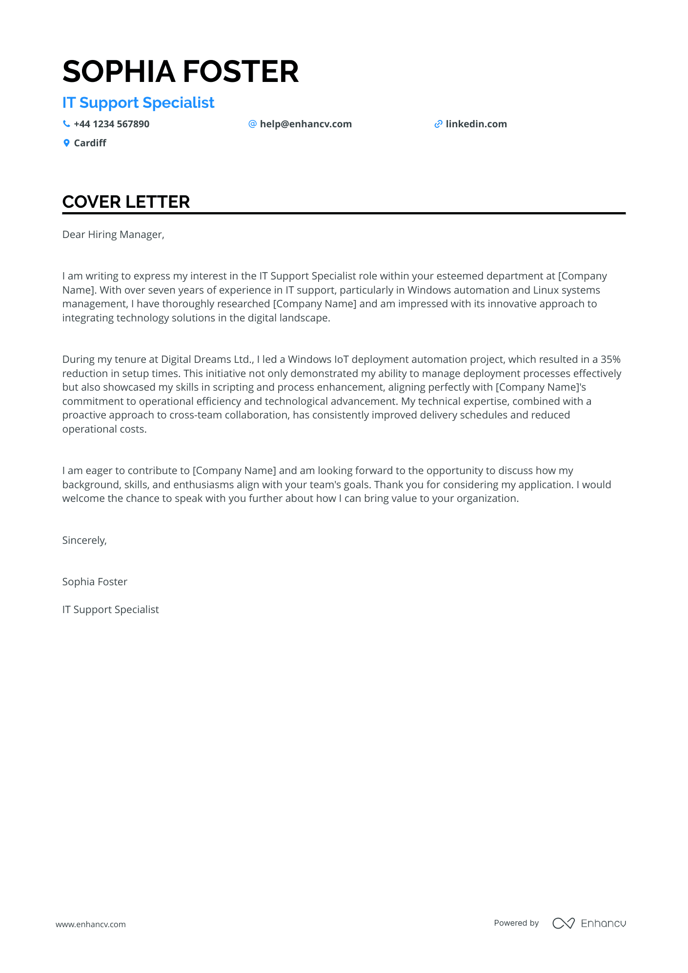 Cover Letter Example
