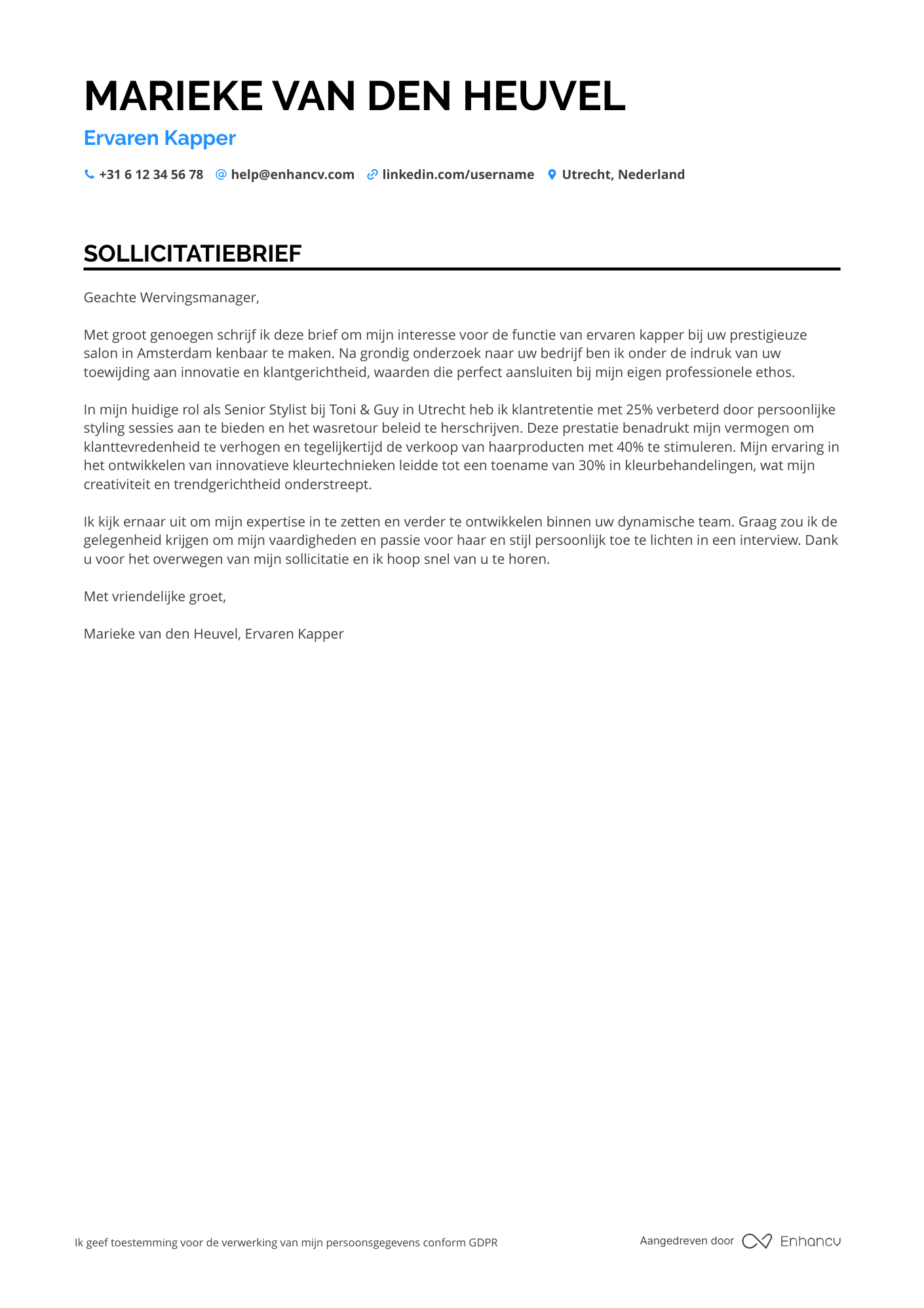 Cover Letter Example
