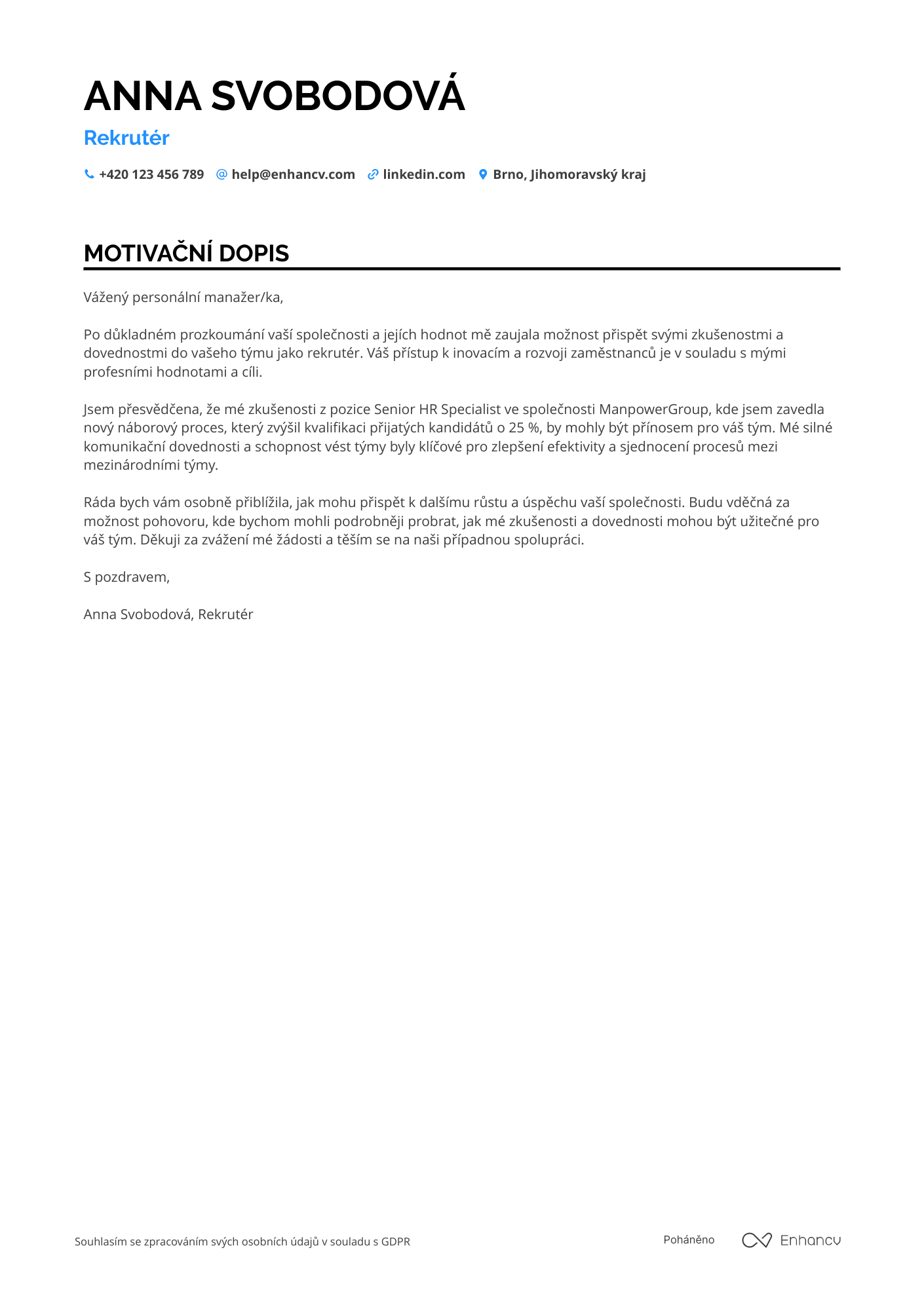 Cover Letter Example