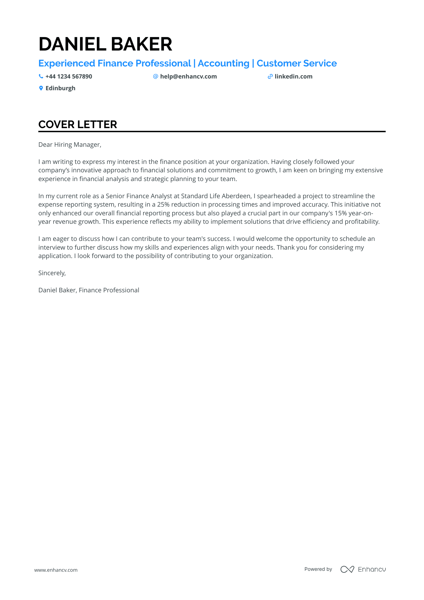 Cover Letter Example