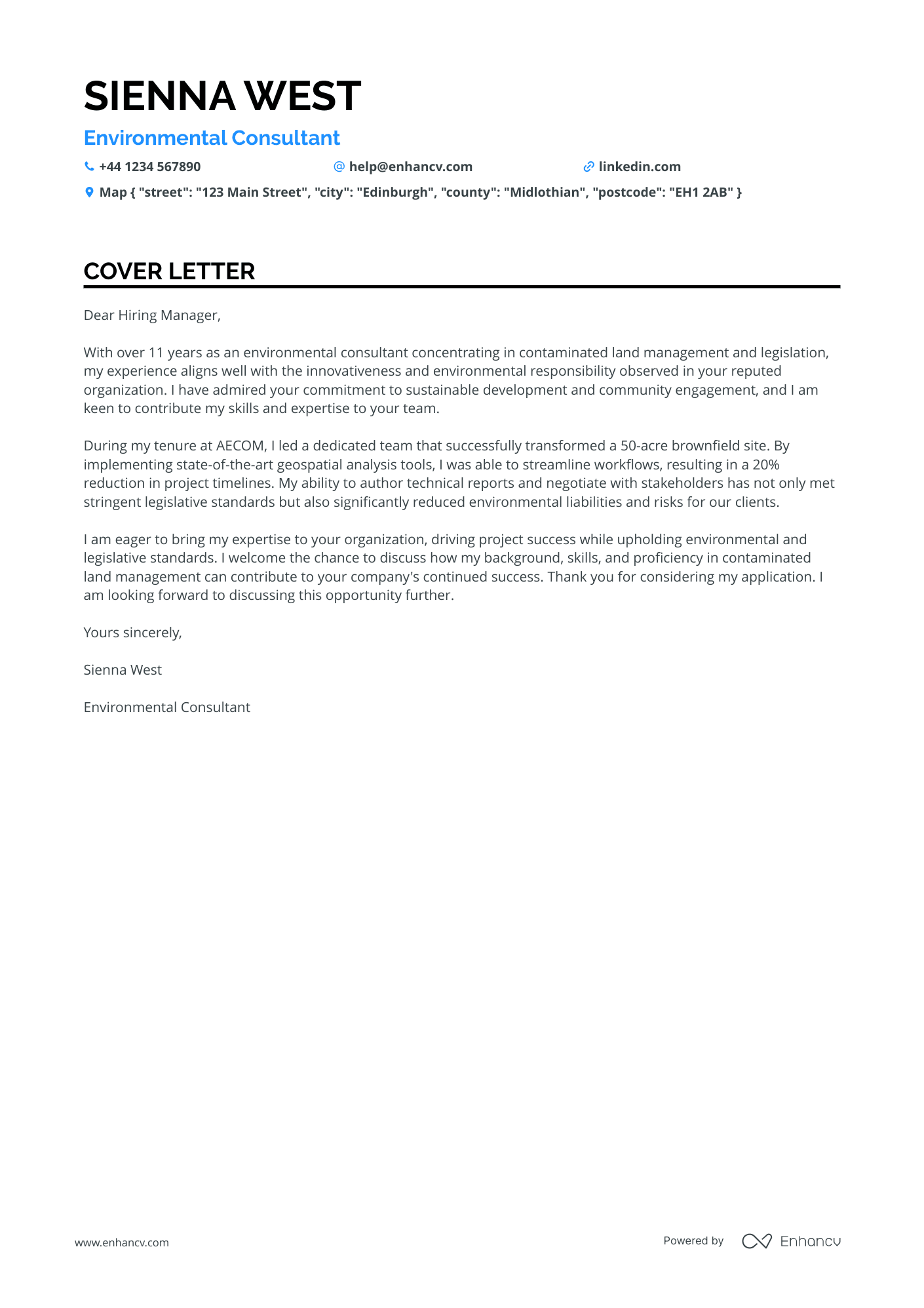 Cover Letter Example