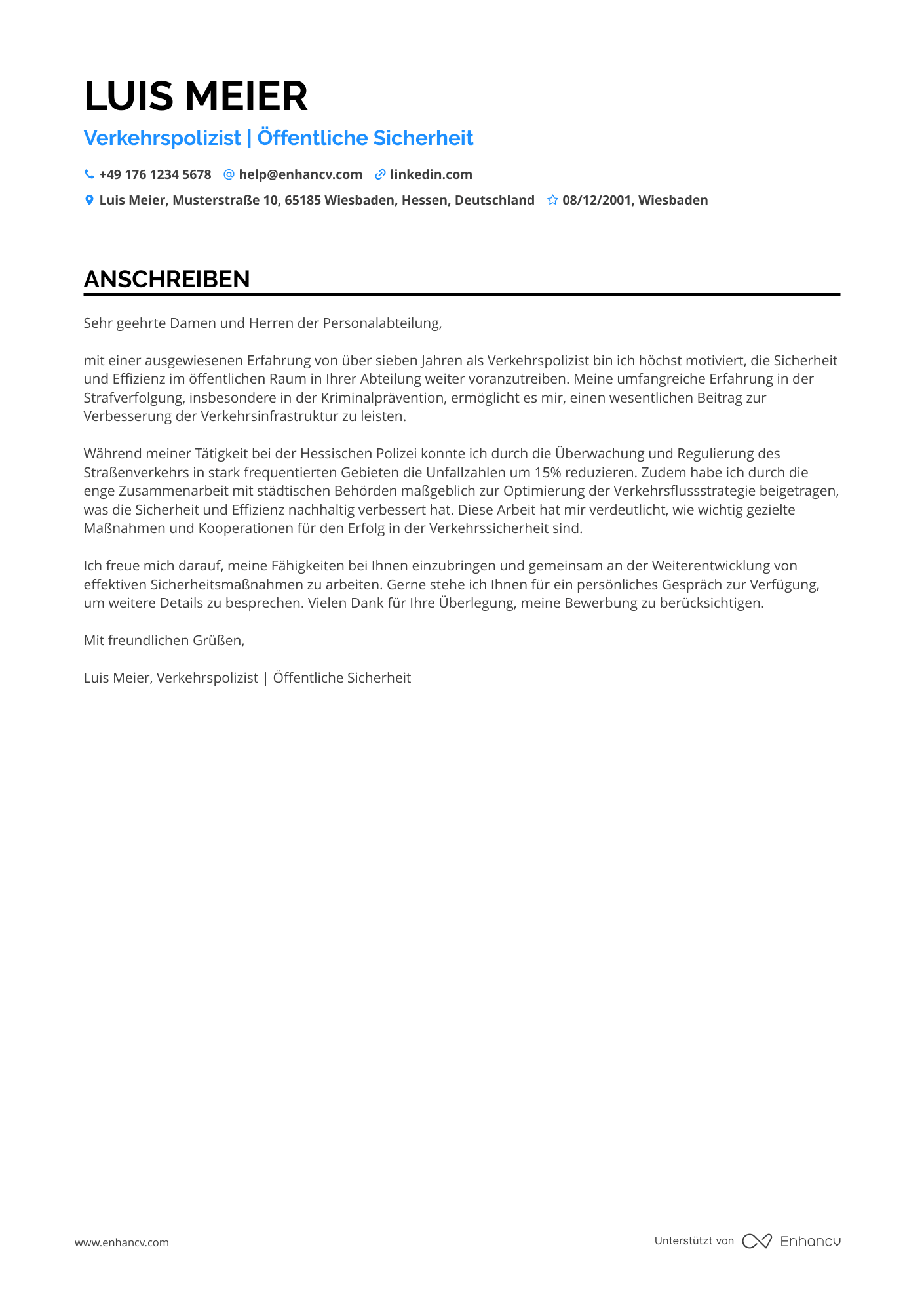 Cover Letter Example