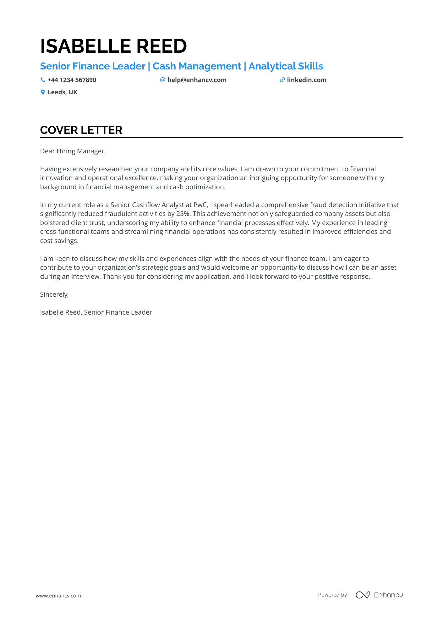 Cover Letter Example