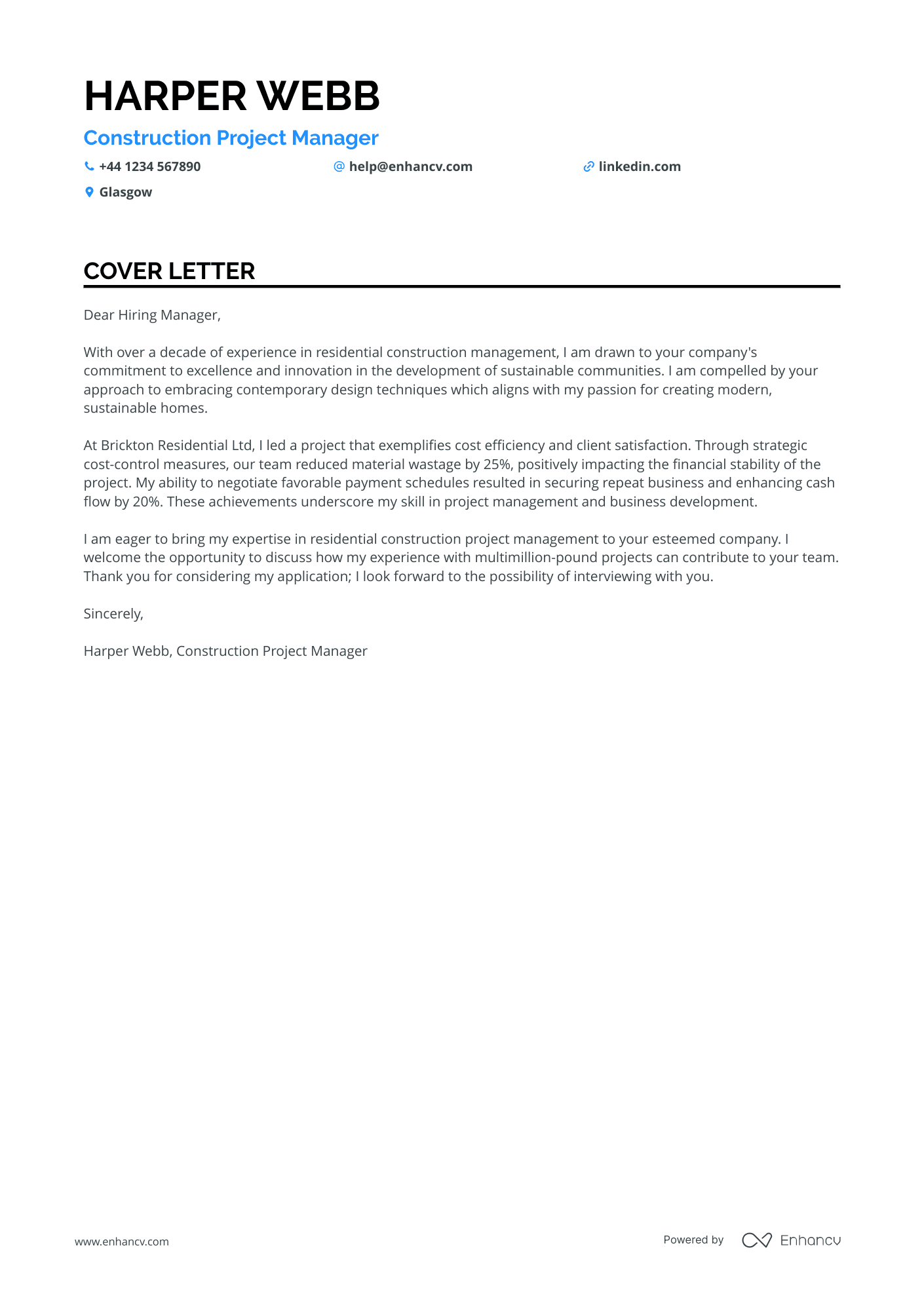 Cover Letter Example