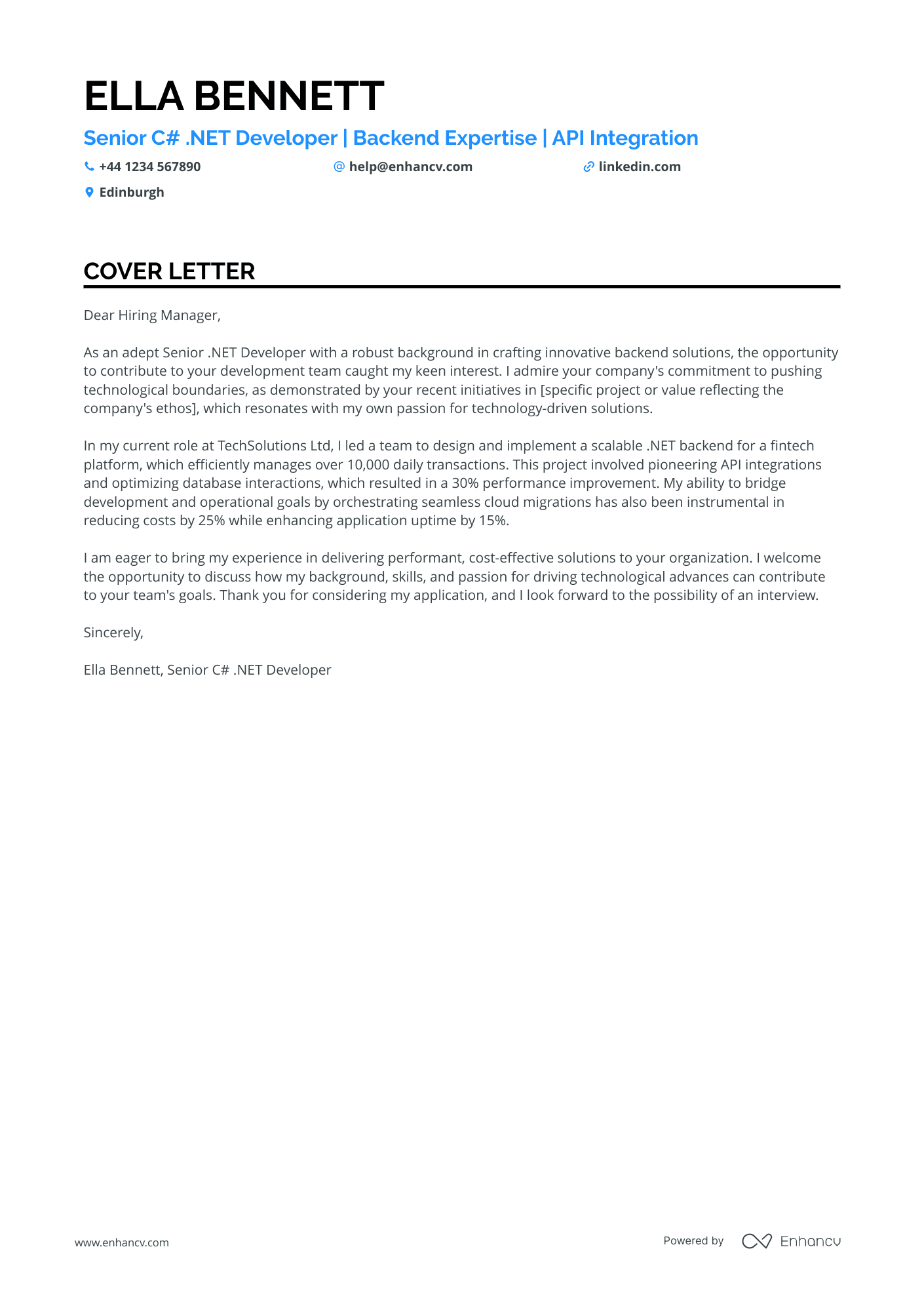 Cover Letter Example