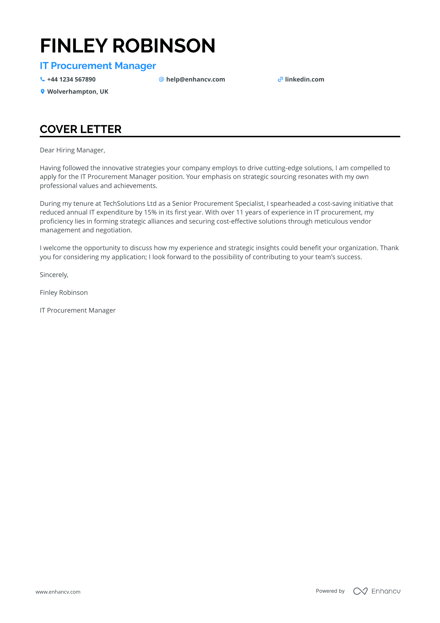 Cover Letter Example